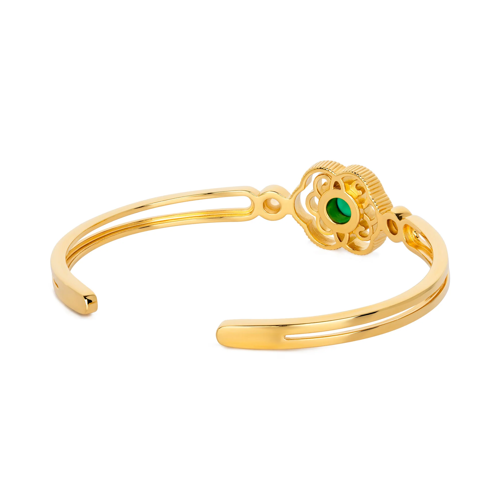 Blissful Ruyi Bangle Green Agate - Image 4