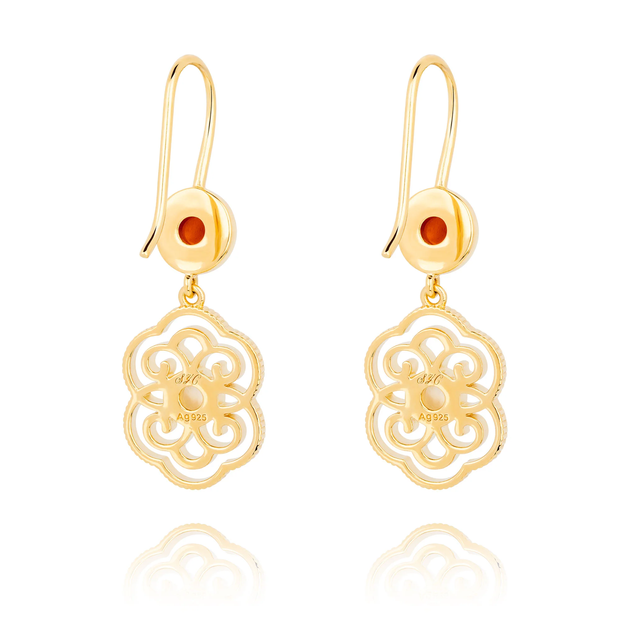 Blissful Ruyi Hook Earrings Carnelian - Image 4