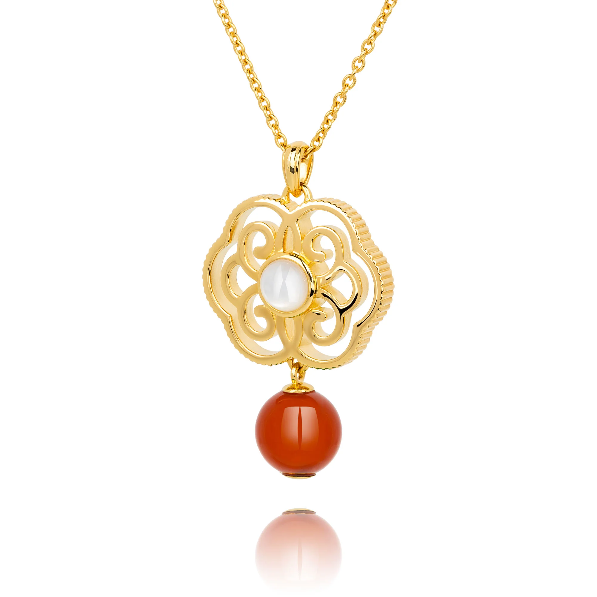 Blissful Ruyi Necklace Carnelian - Image 3