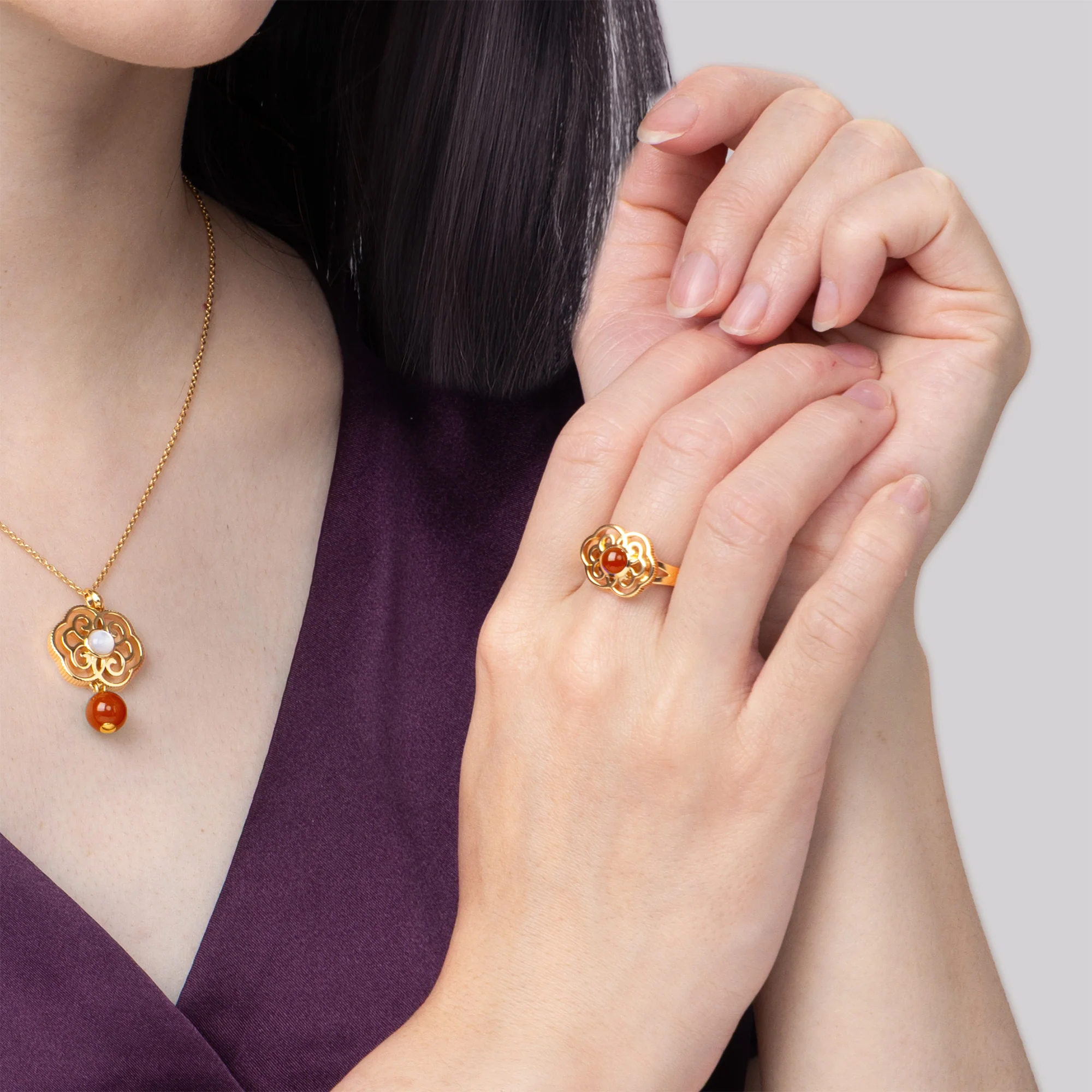Blissful Ruyi Ring Carnelian - Image 2