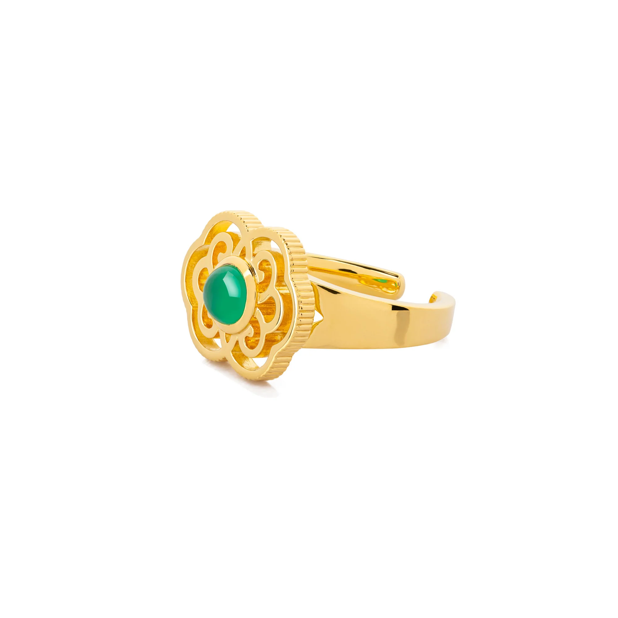 Blissful Ruyi Ring Green Agate - Image 3