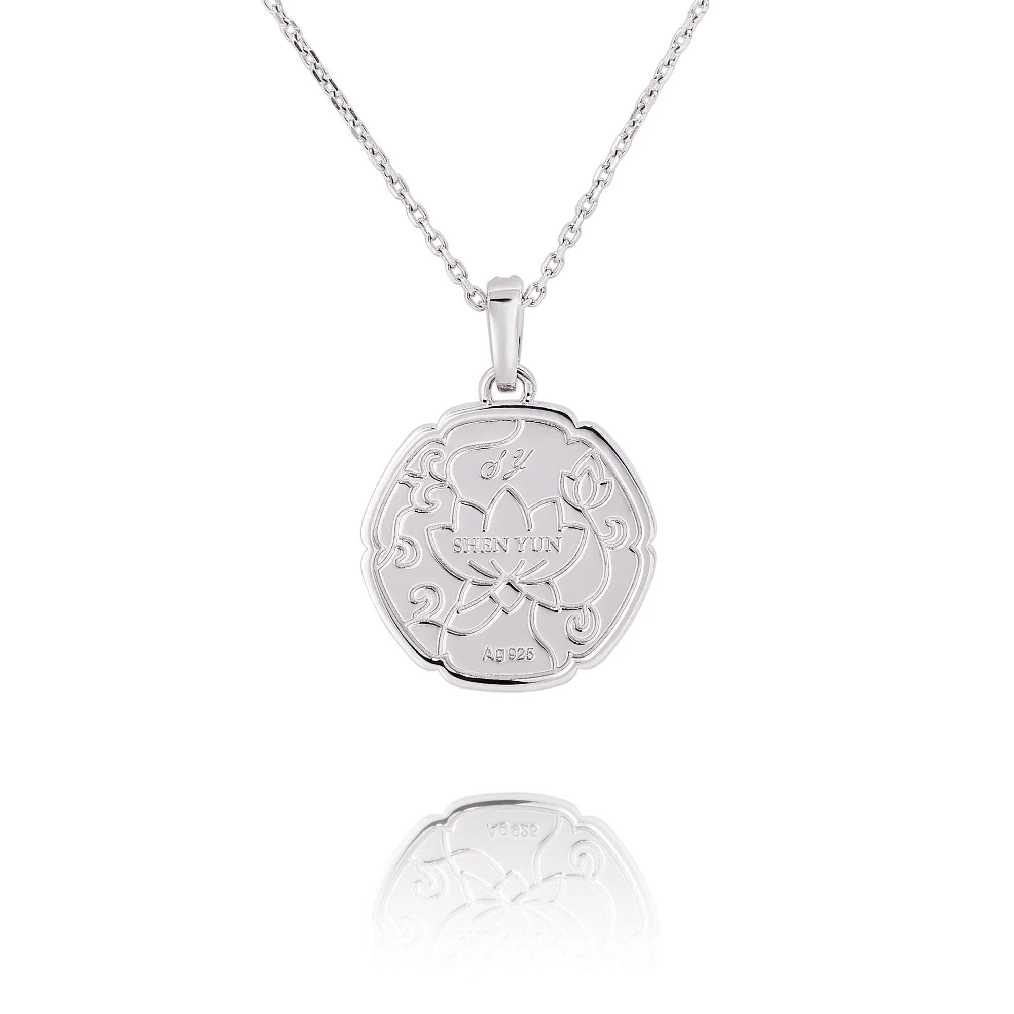 Blue and White Lotus Necklace - Image 3