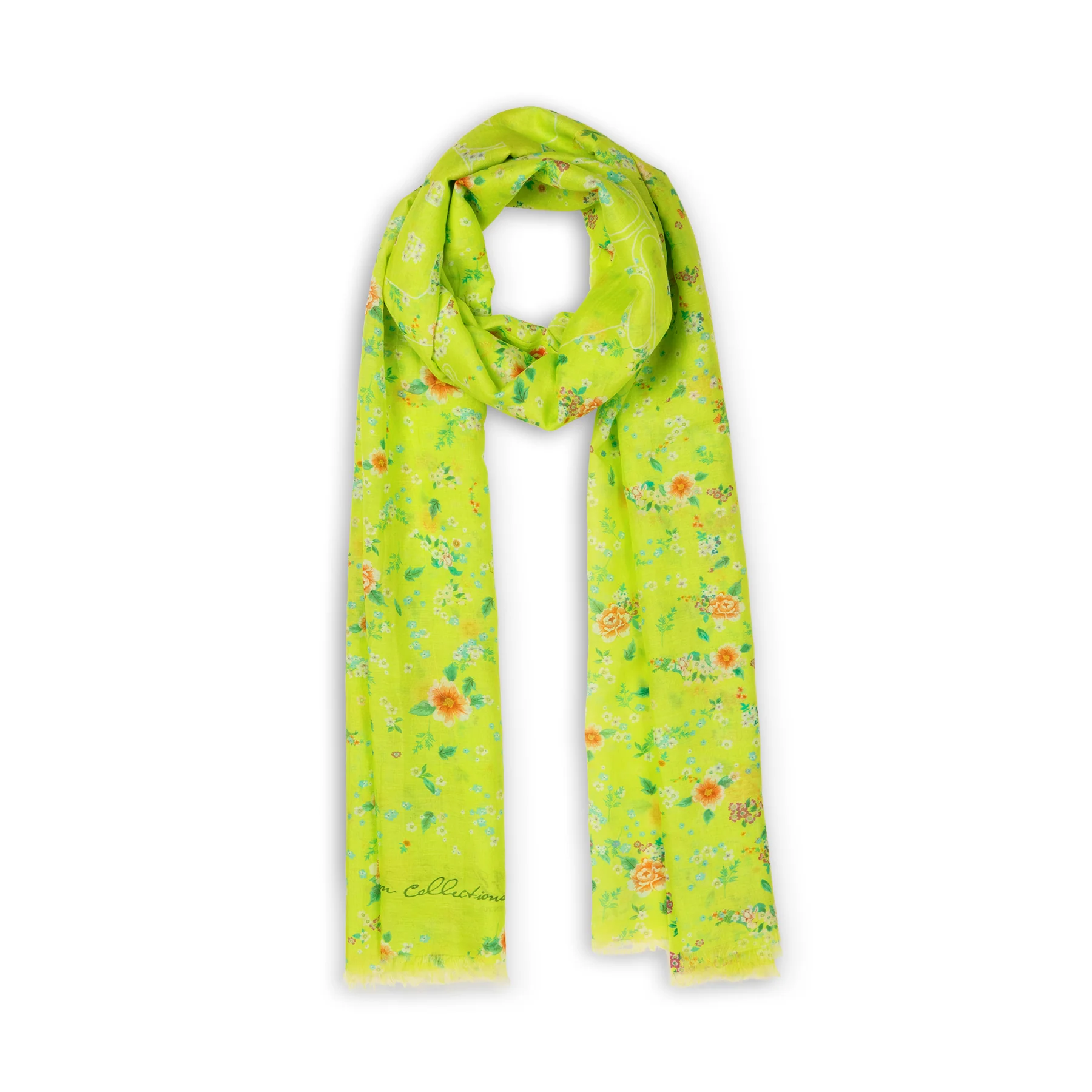 Celestial Flowers Long Scarf - Green - Image 2