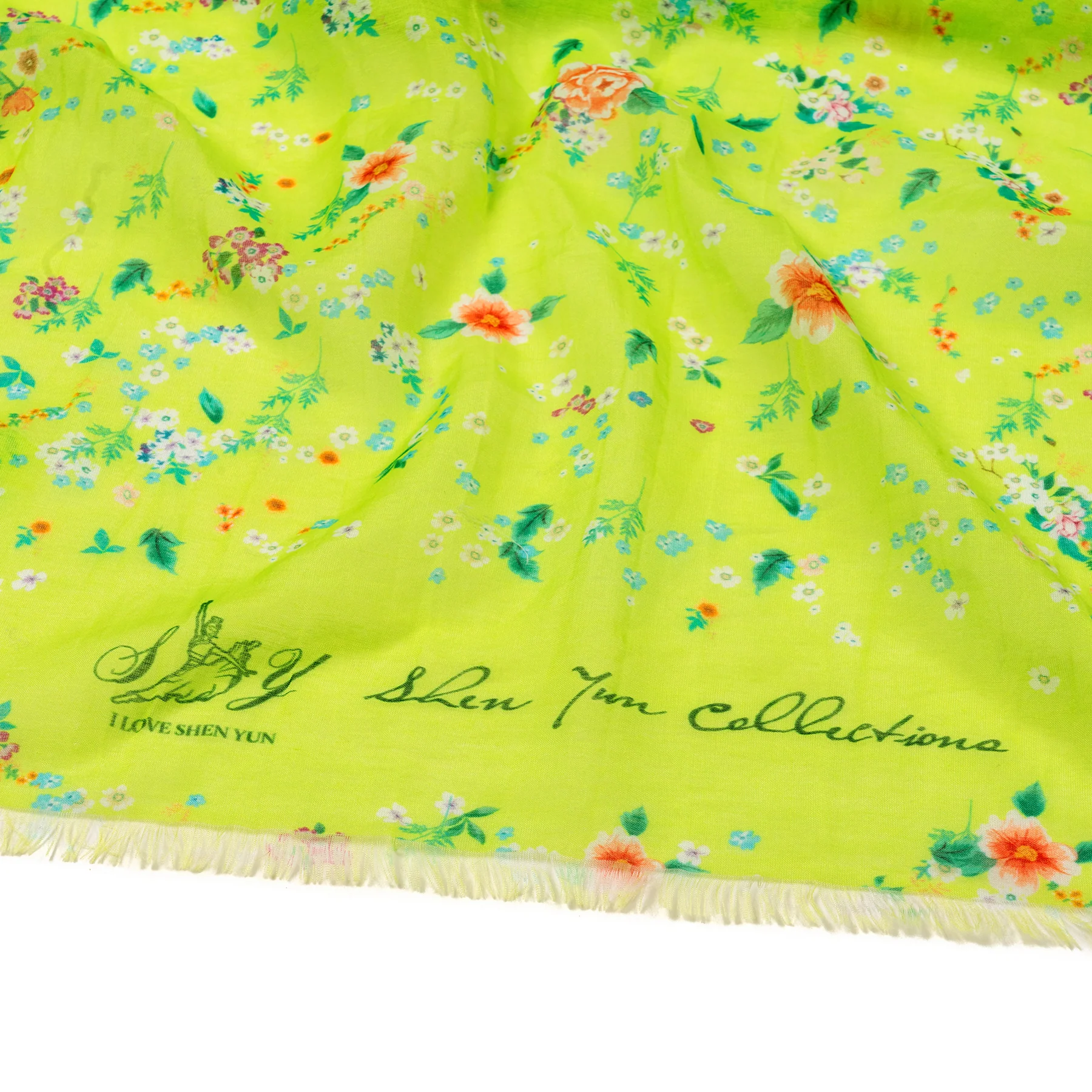 Celestial Flowers Long Scarf - Green - Image 3
