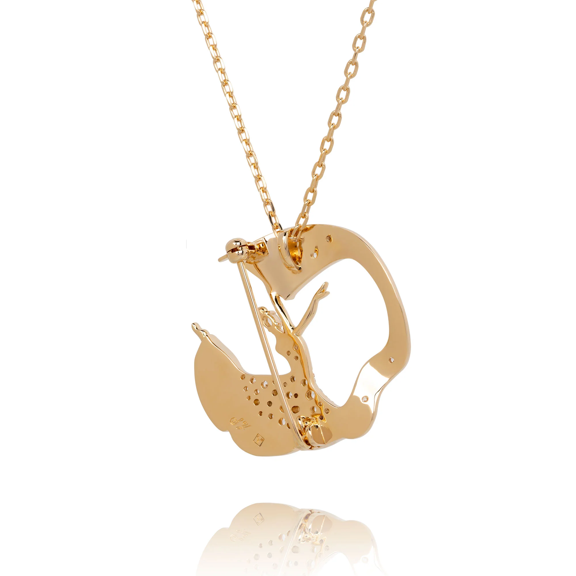 Fan Dance Brooch Gold - Image 6
