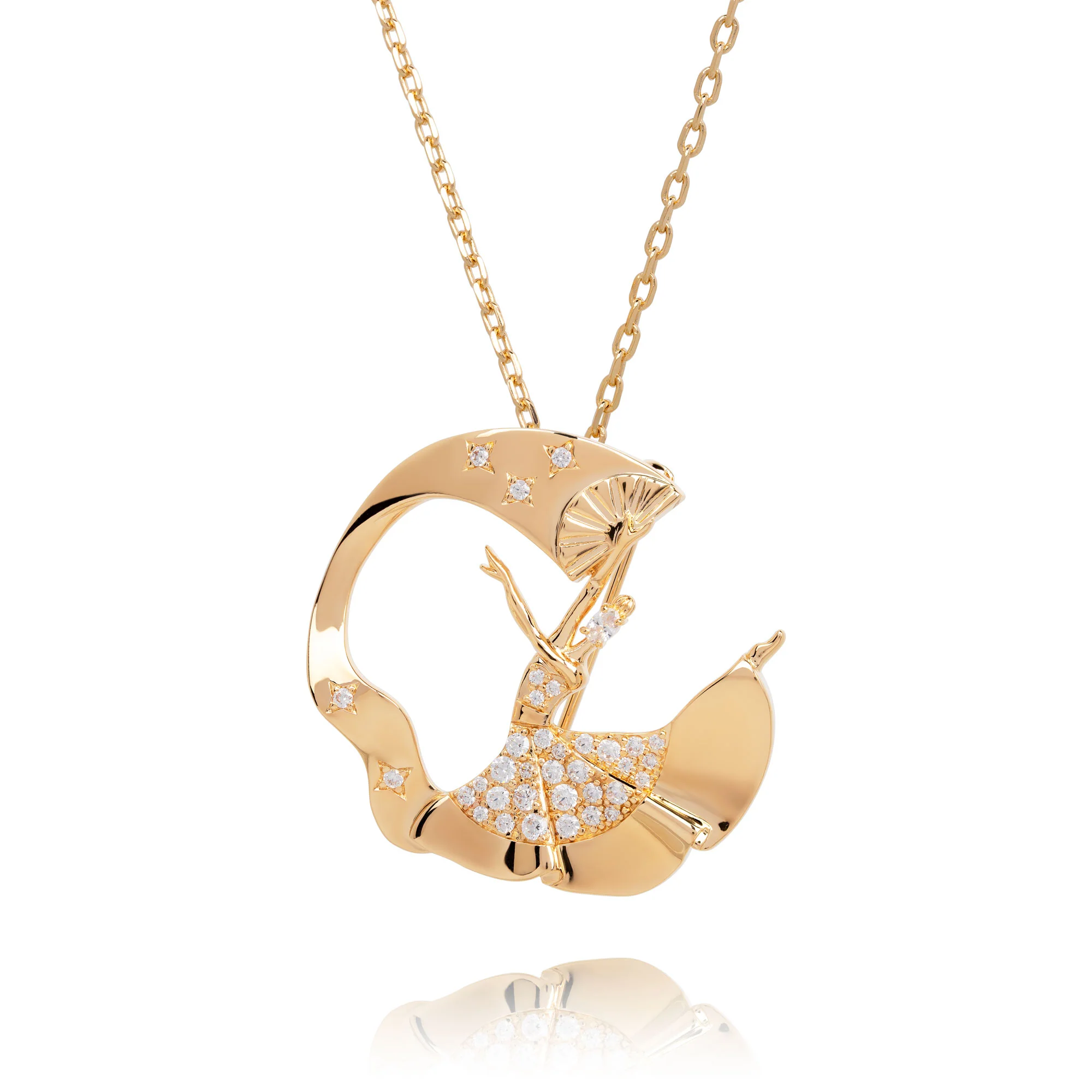 Fan Dance Brooch Gold - Image 4