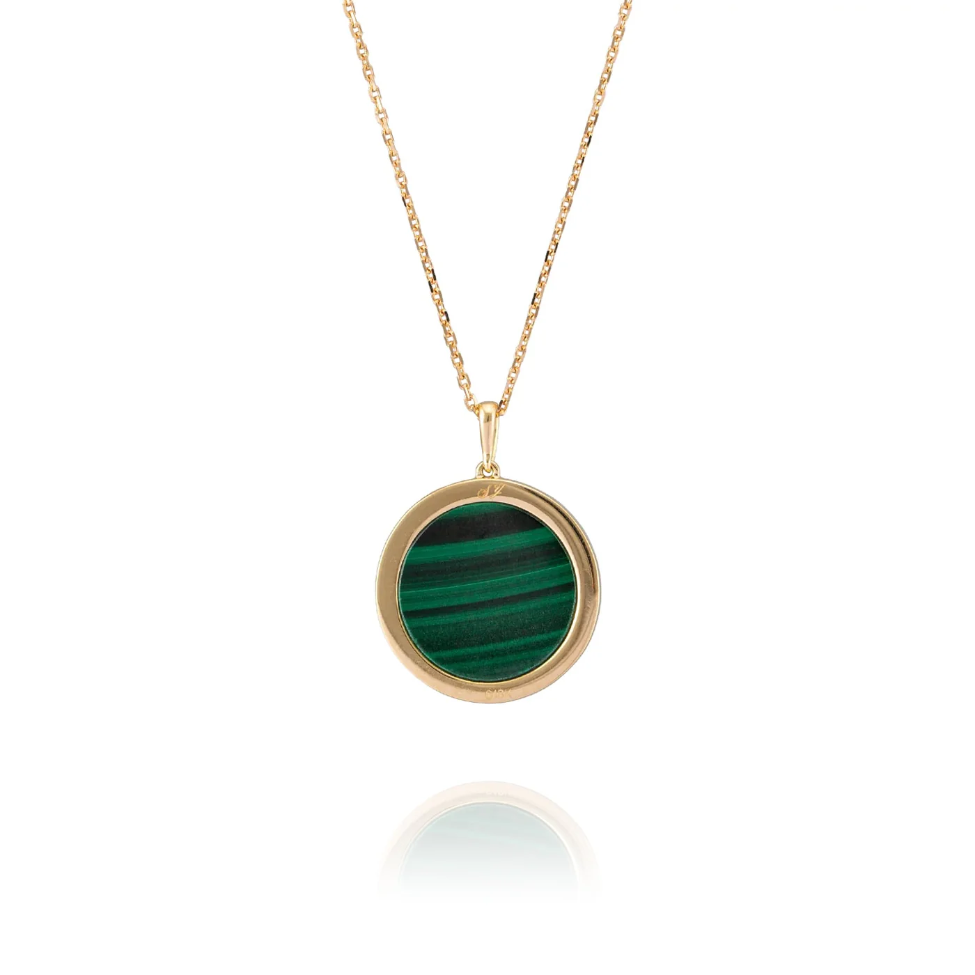 Divine Grace Pendant 18kt Yellow Gold with Malachite - Image 3