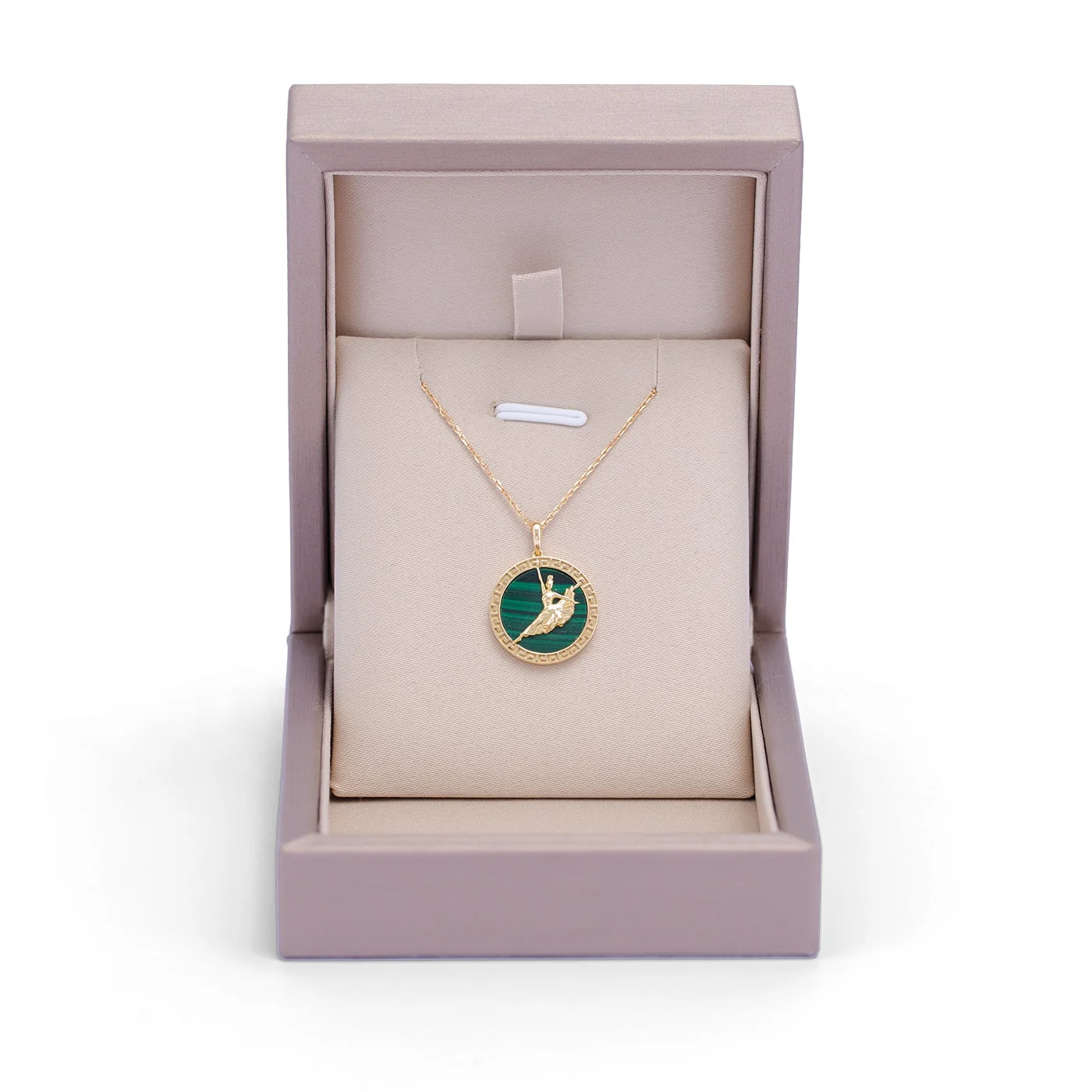 Divine Grace Pendant 18kt Yellow Gold with Malachite - Image 5