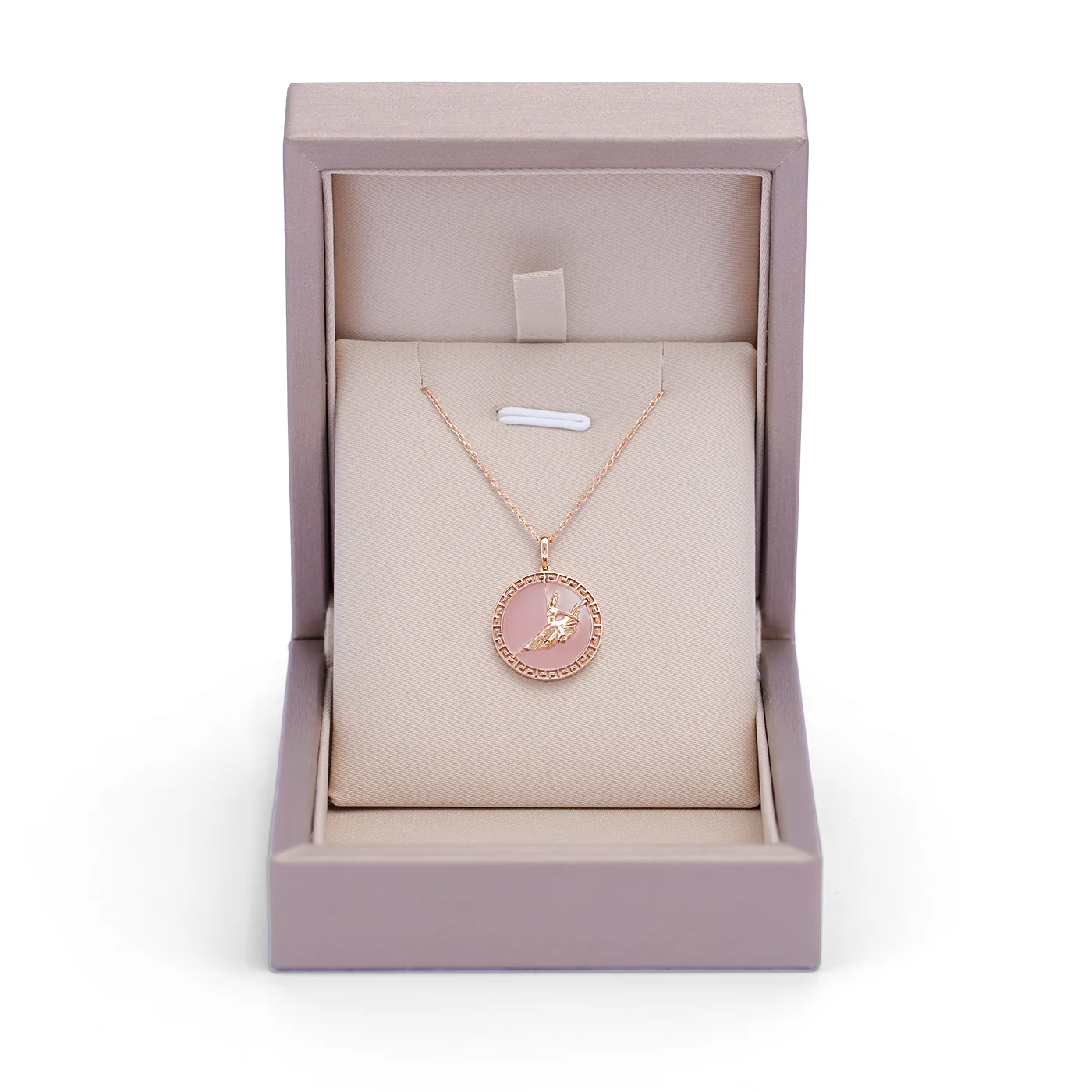 Divine Grace Pendant 18kt Rose Gold with Pink Opal - Image 5