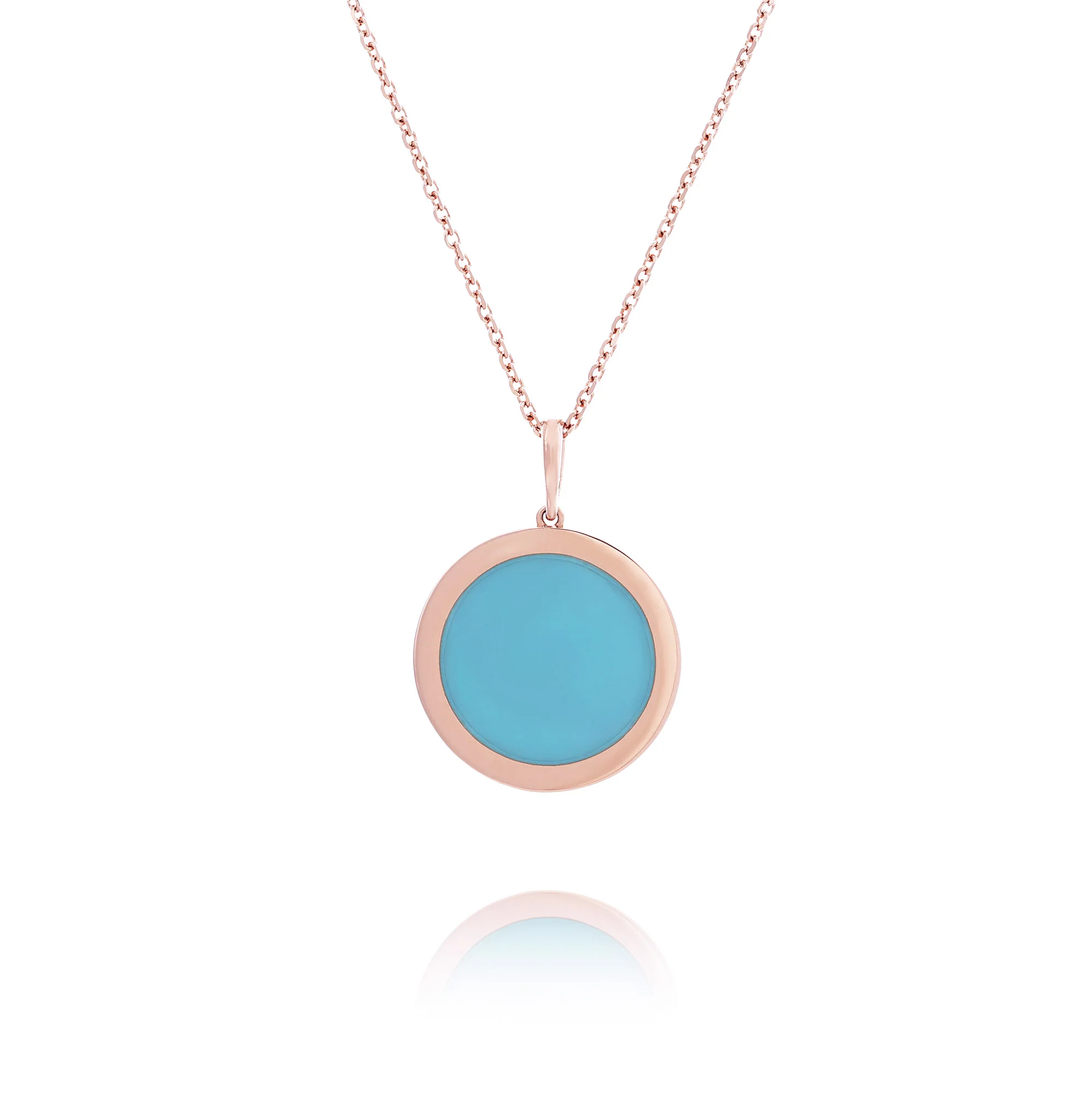 Divine Grace Pendant 18kt Rose Gold with Turquoise - Image 3