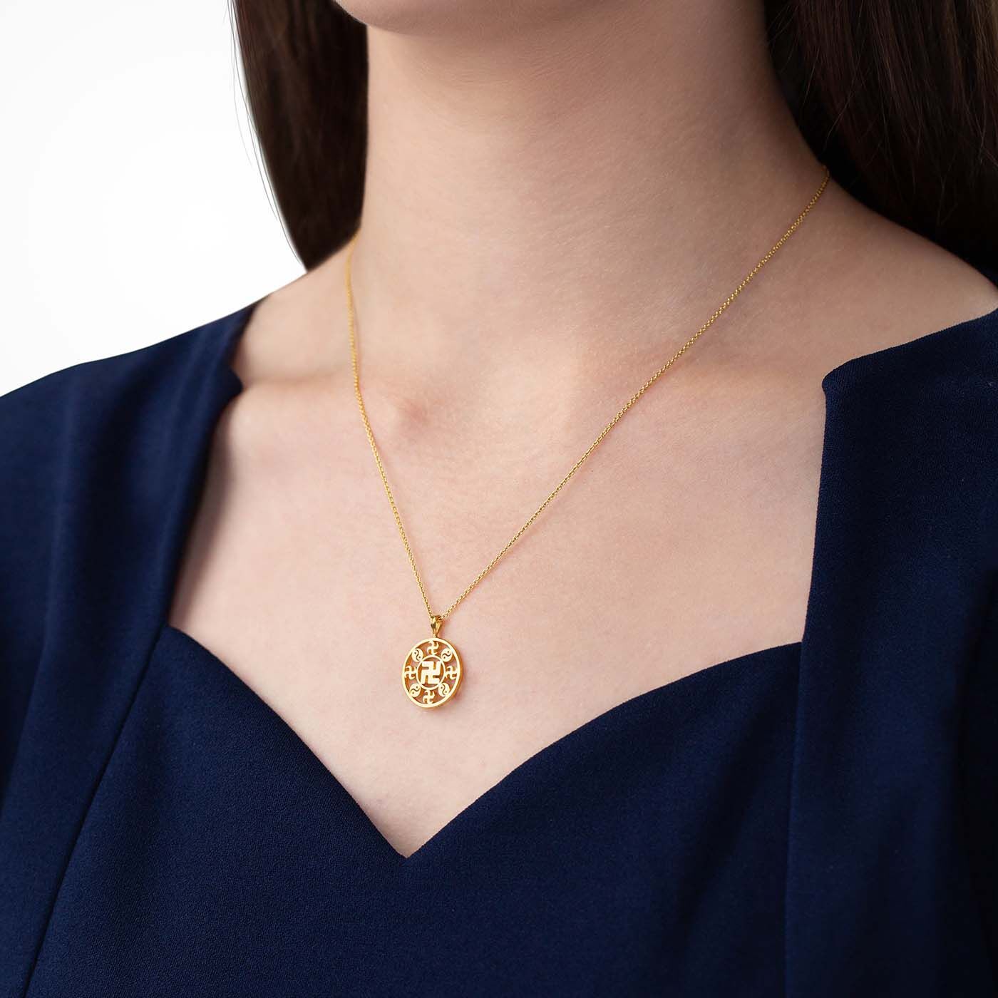 Falun Pendant 24kt Yellow Gold 17mm - Image 3