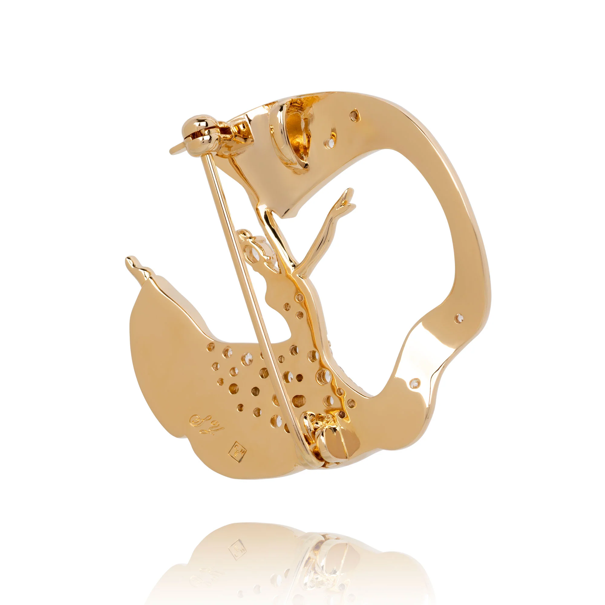 Fan Dance Brooch Gold - Image 3