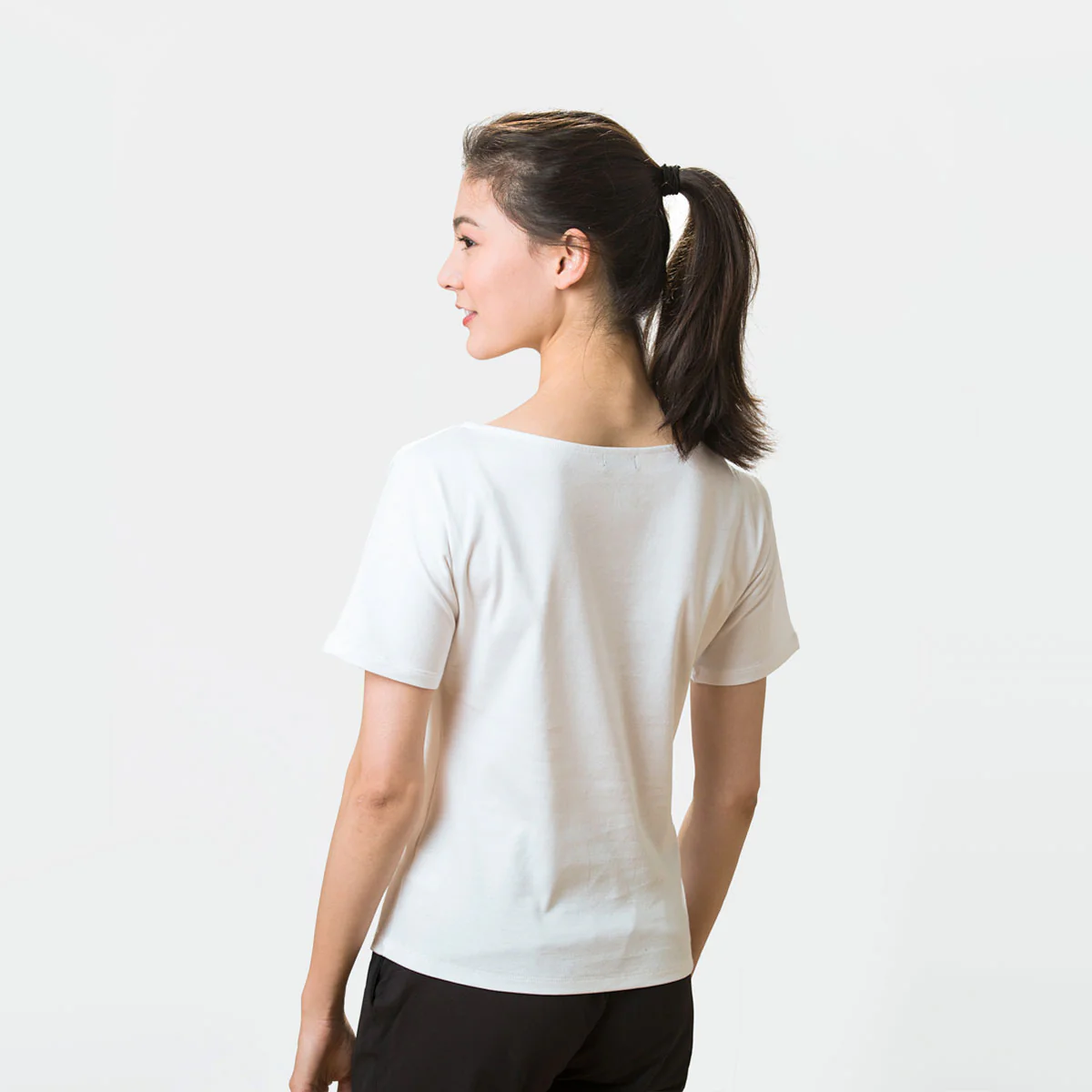 Female Dancer's Warm Up T-Shirt - White Logo - Image 2