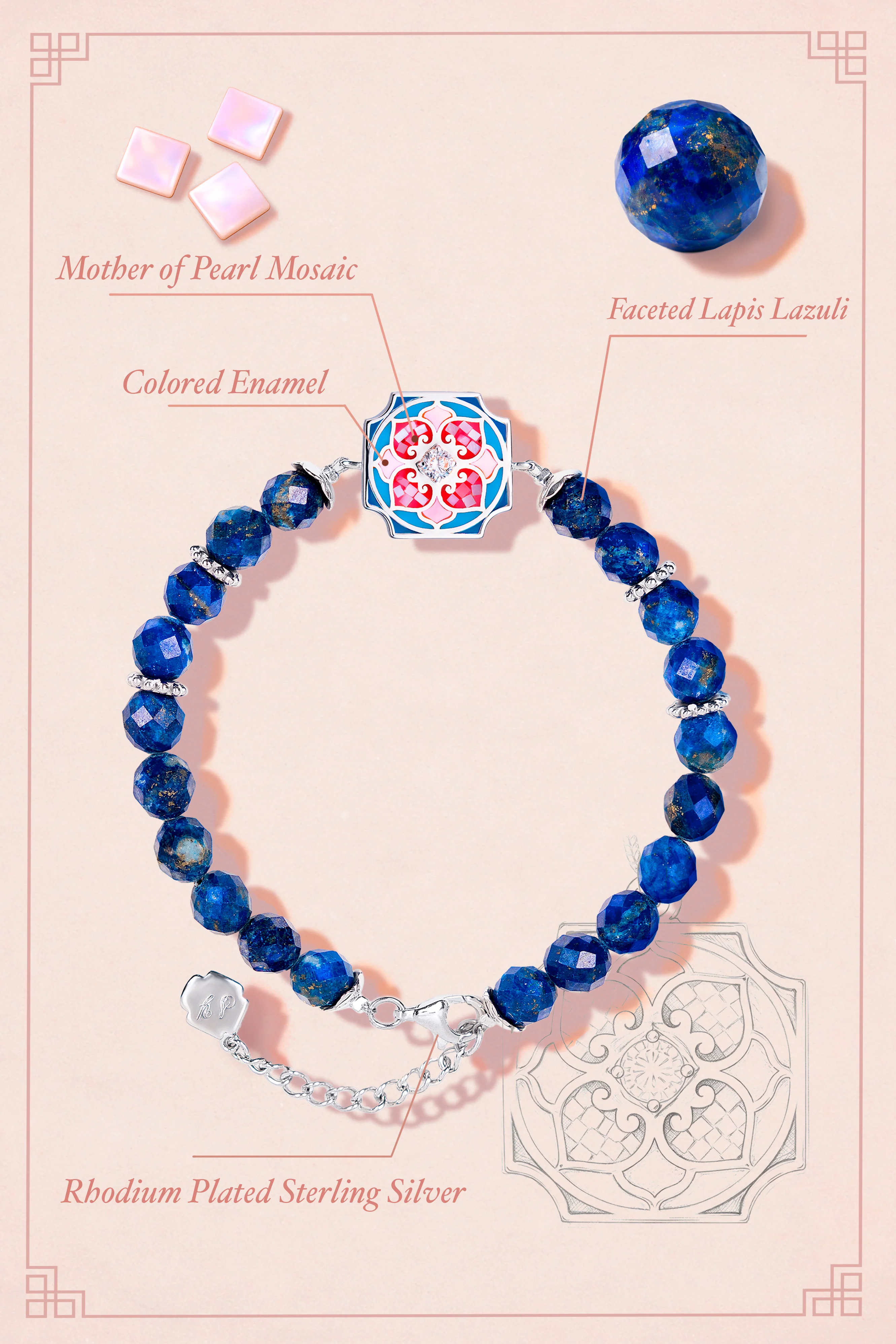 Floral Bliss Bracelet Lapis - Image 5