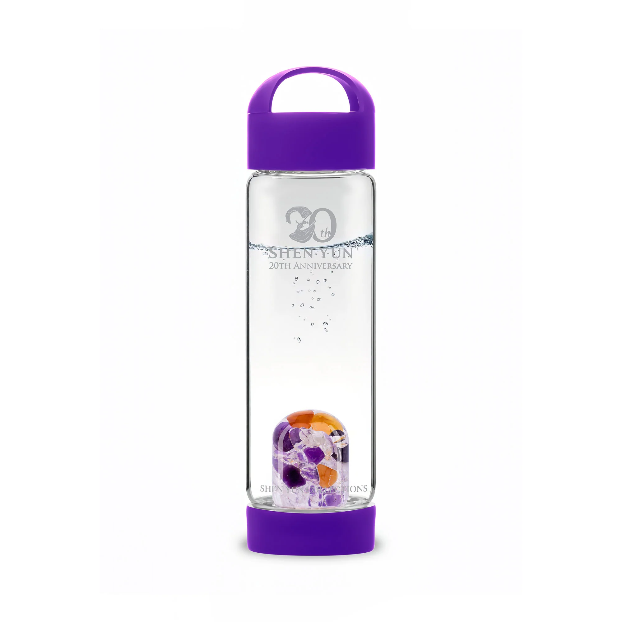 Gemstone Bottle Anti-Slip Silicone Grip Handle Amethyst - Image 2