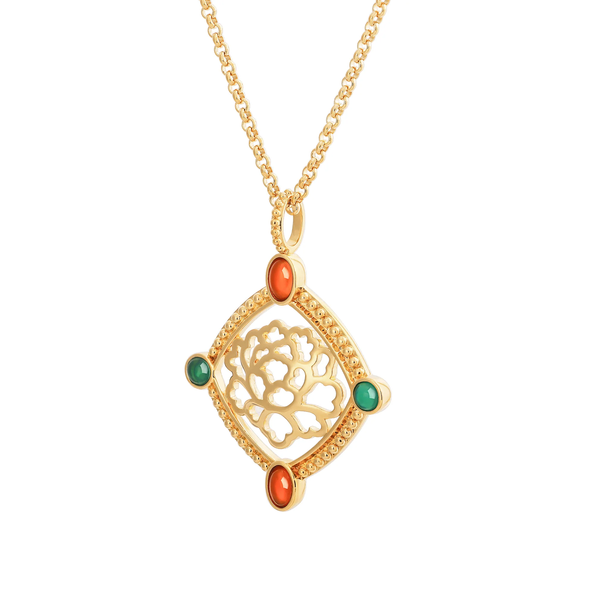 Golden Tang Peony Necklace - Image 2