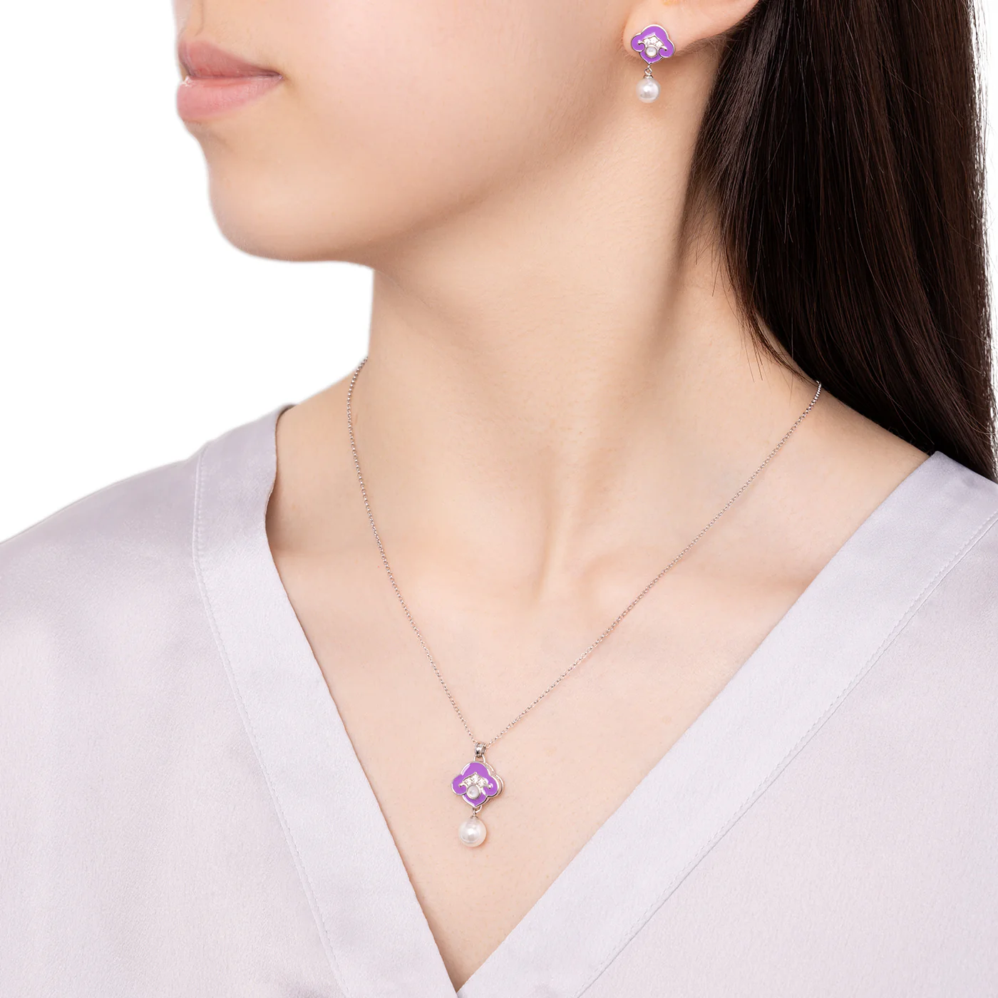 Heavenly Cloud Earrings Purple - Image 4