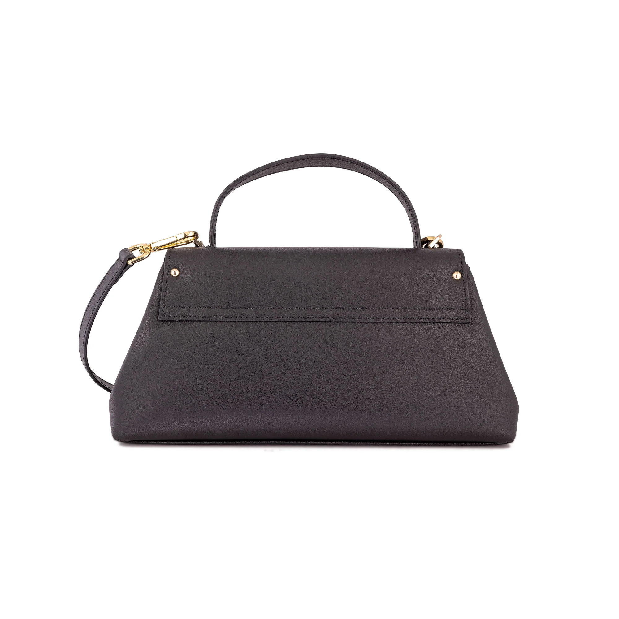 Italian Premium Leather Trapeze Bag Black - Image 3