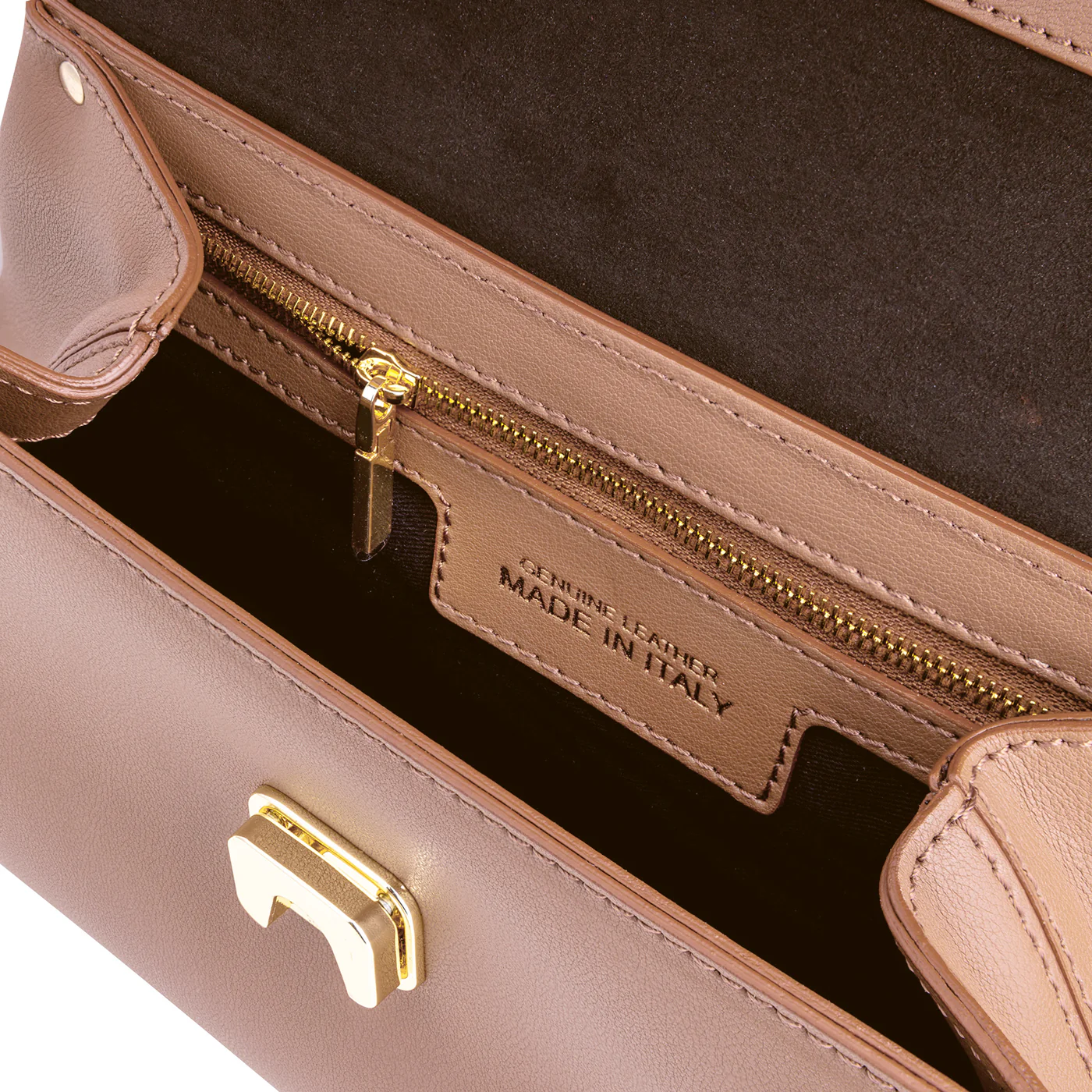 Italian Premium Leather Trapeze Bag Brown - Image 4