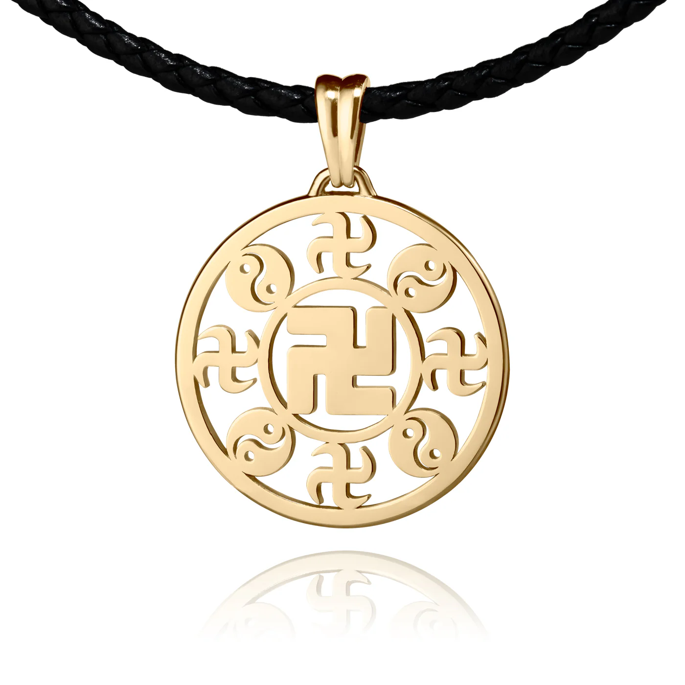 Leather Cord Chain 18kt Yellow Gold Clasp - Image 3
