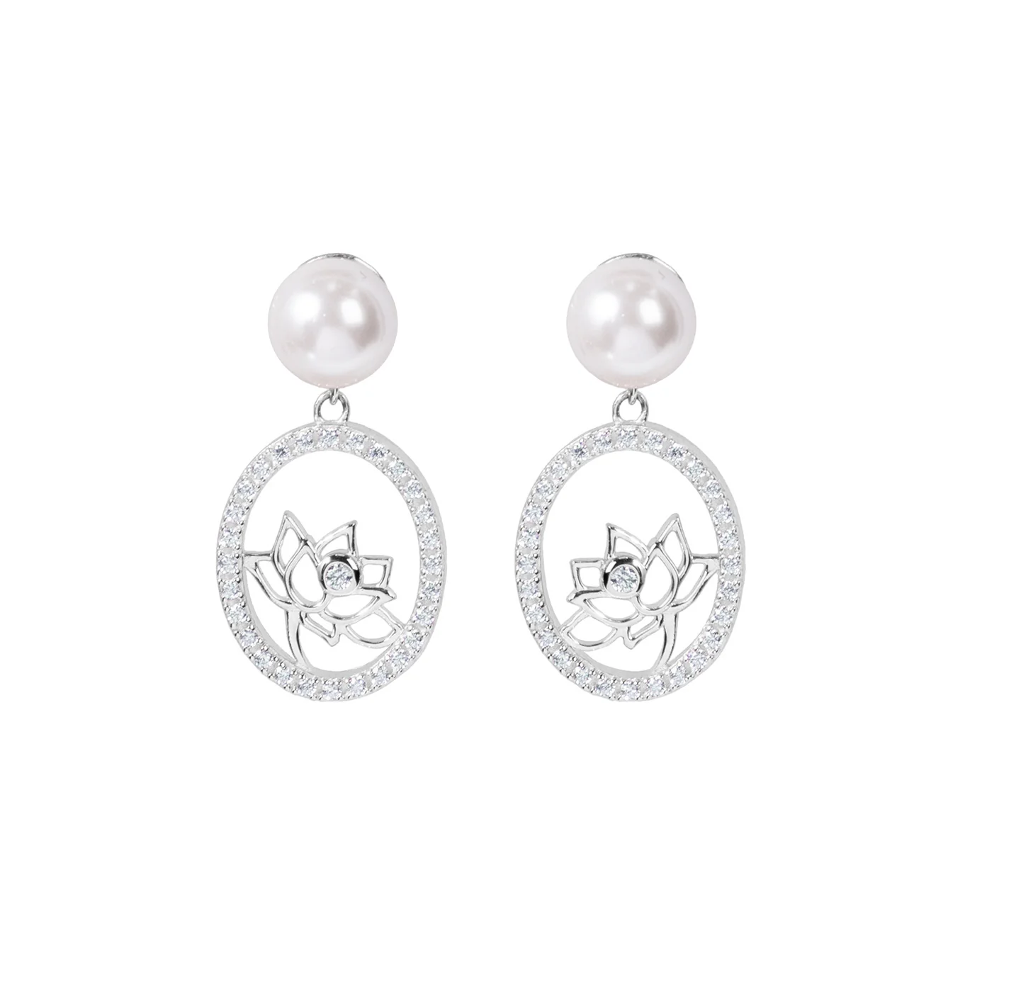 Lotus Fairies Drop Earrings Silver