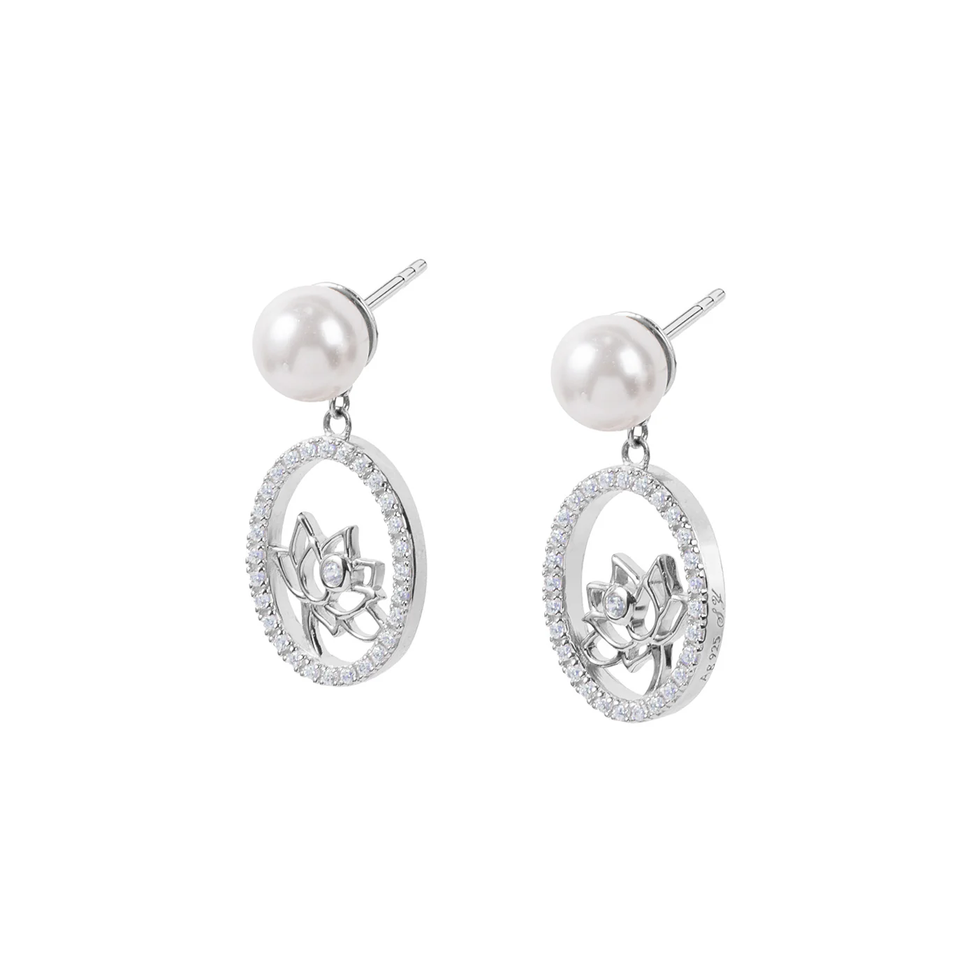 Lotus Fairies Drop Earrings Silver - Image 2
