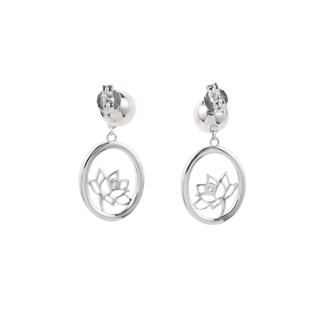 Lotus Fairies Drop Earrings Silver - Image 3