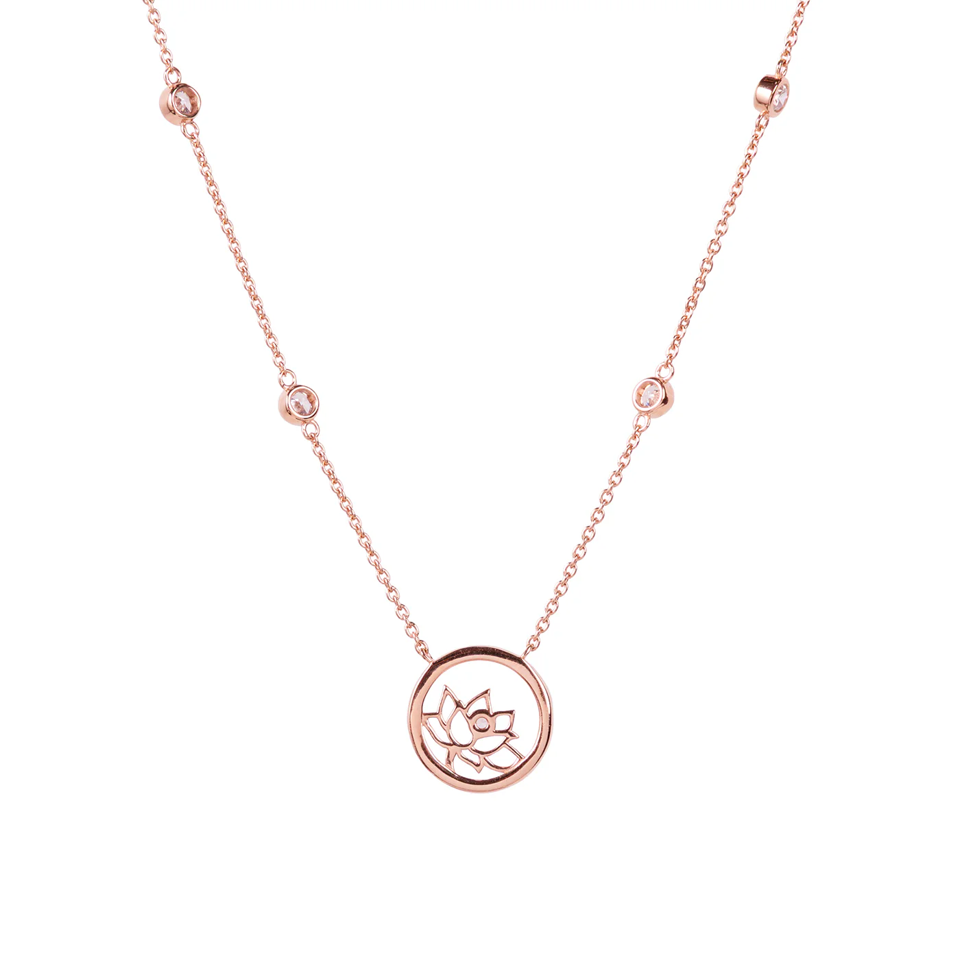 Lotus Fairies Necklace 17" Rose Gold - Image 4