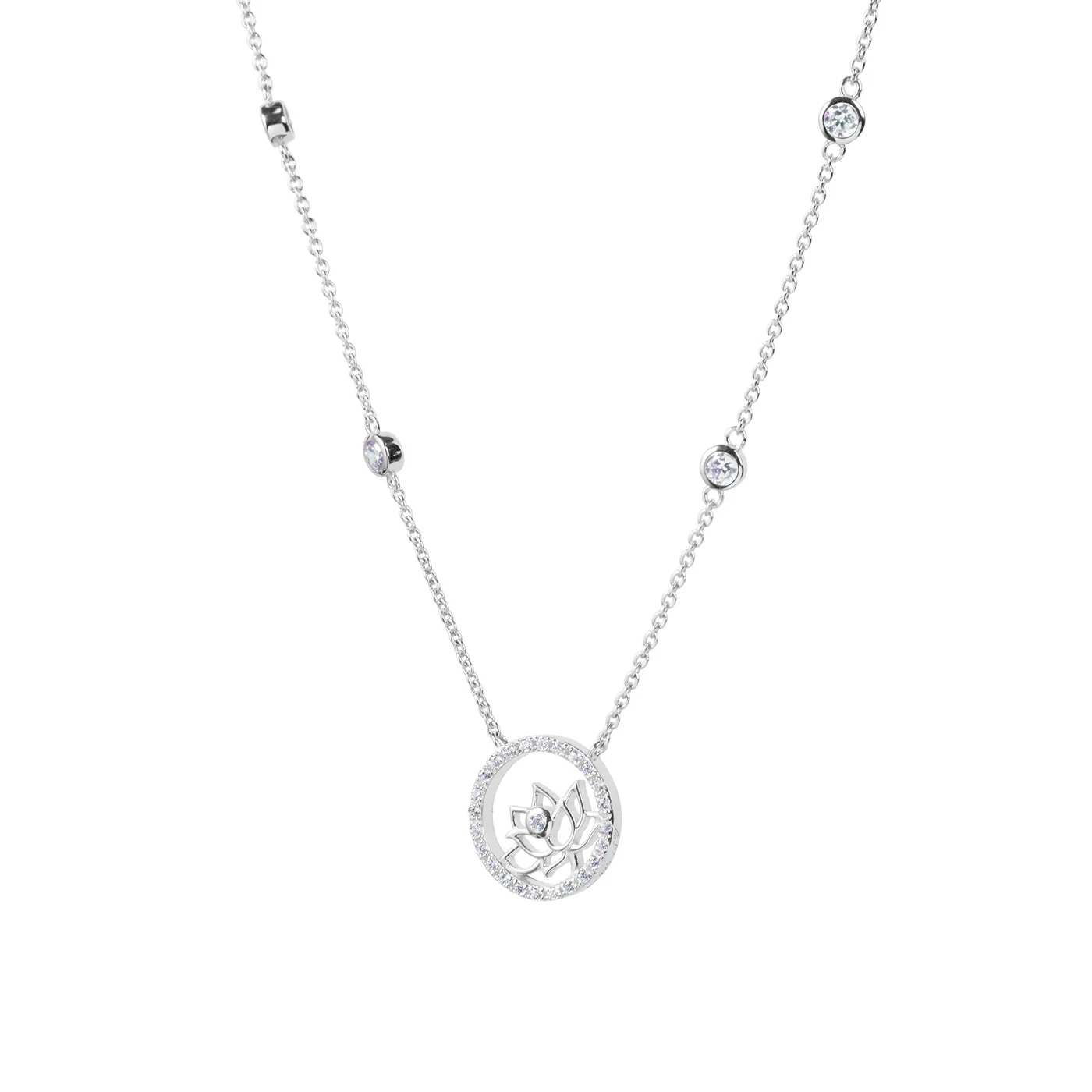 Lotus Fairies Necklace 17" Silver - Image 2