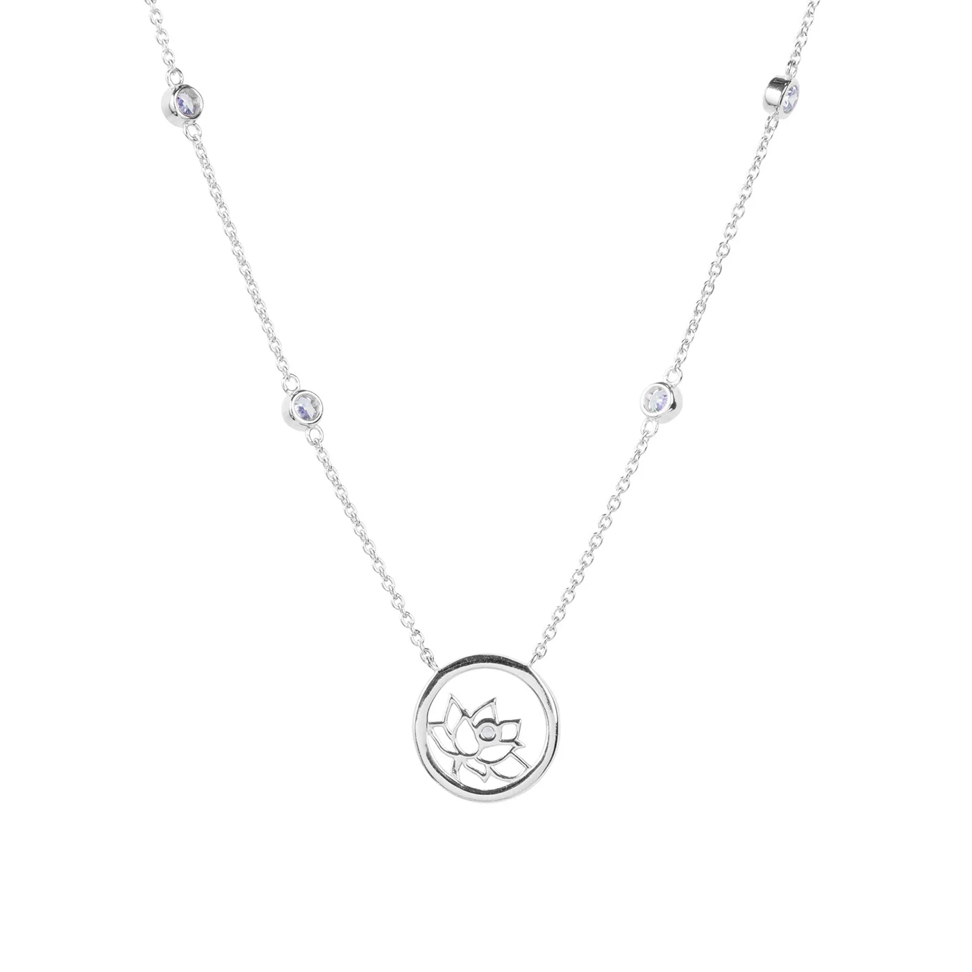 Lotus Fairies Necklace 17" Silver - Image 4