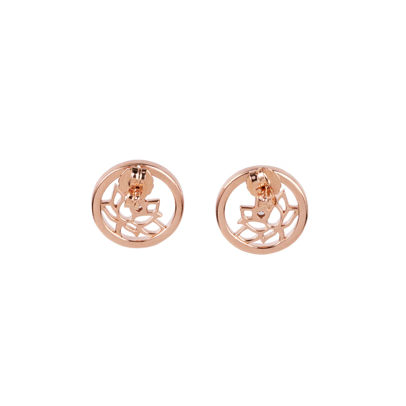 Lotus Fairies Stud Earrings Rose Gold - Image 2