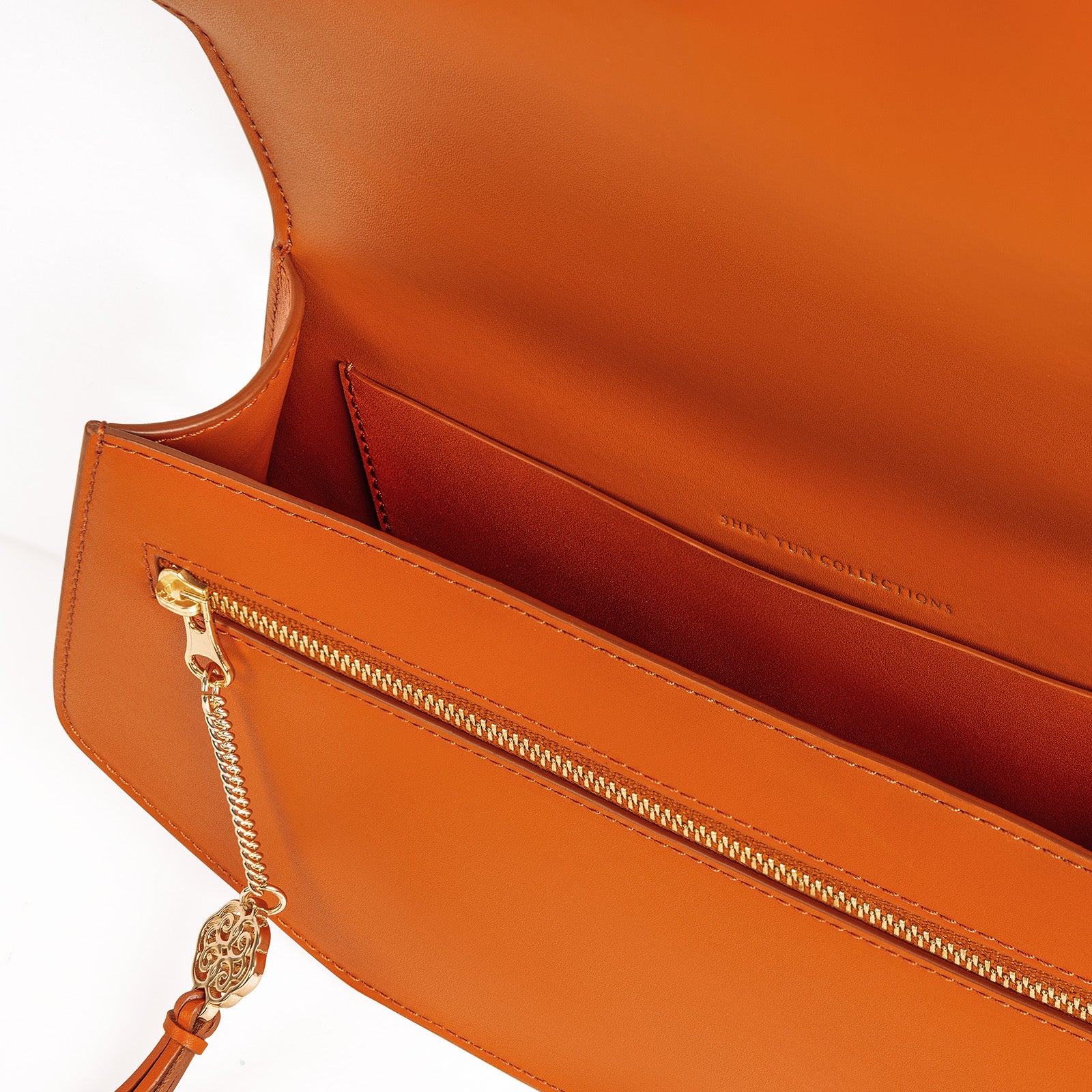 Manchurian Elegance Crossbody Bag Orange Brown - Image 6