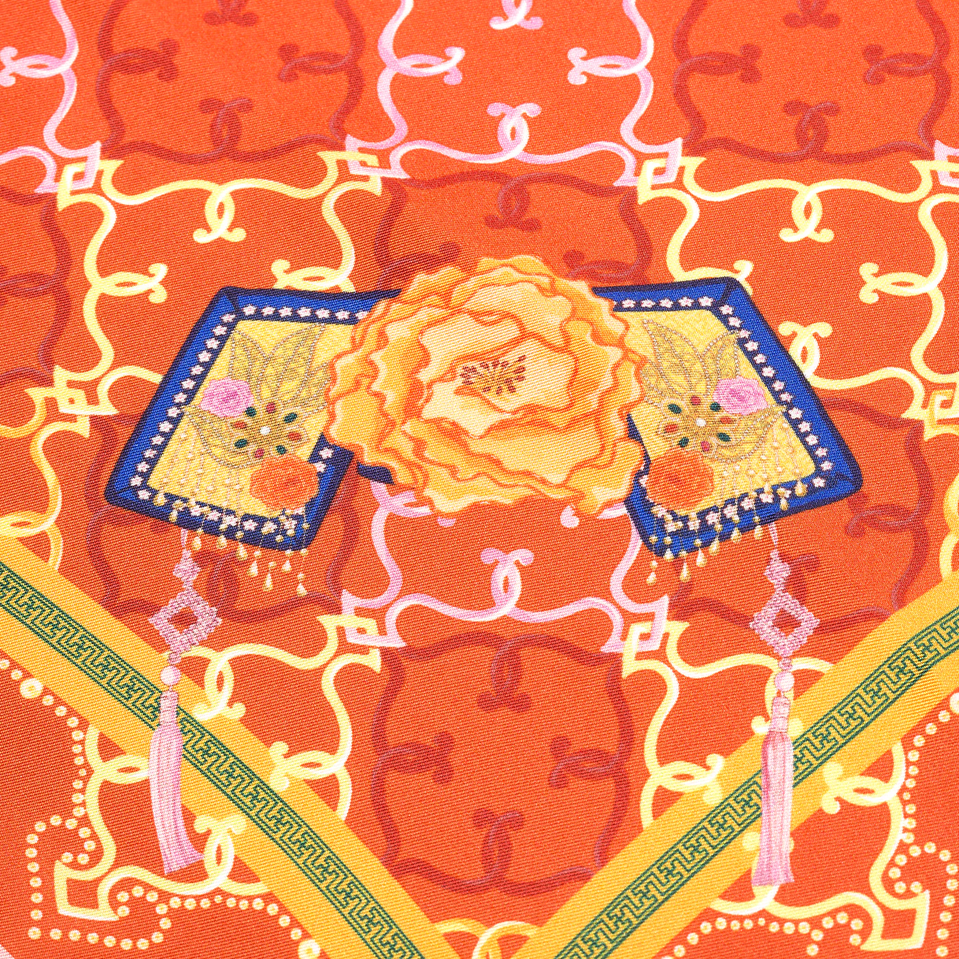Manchurian Elegance Square Scarf - Bronze - Image 3