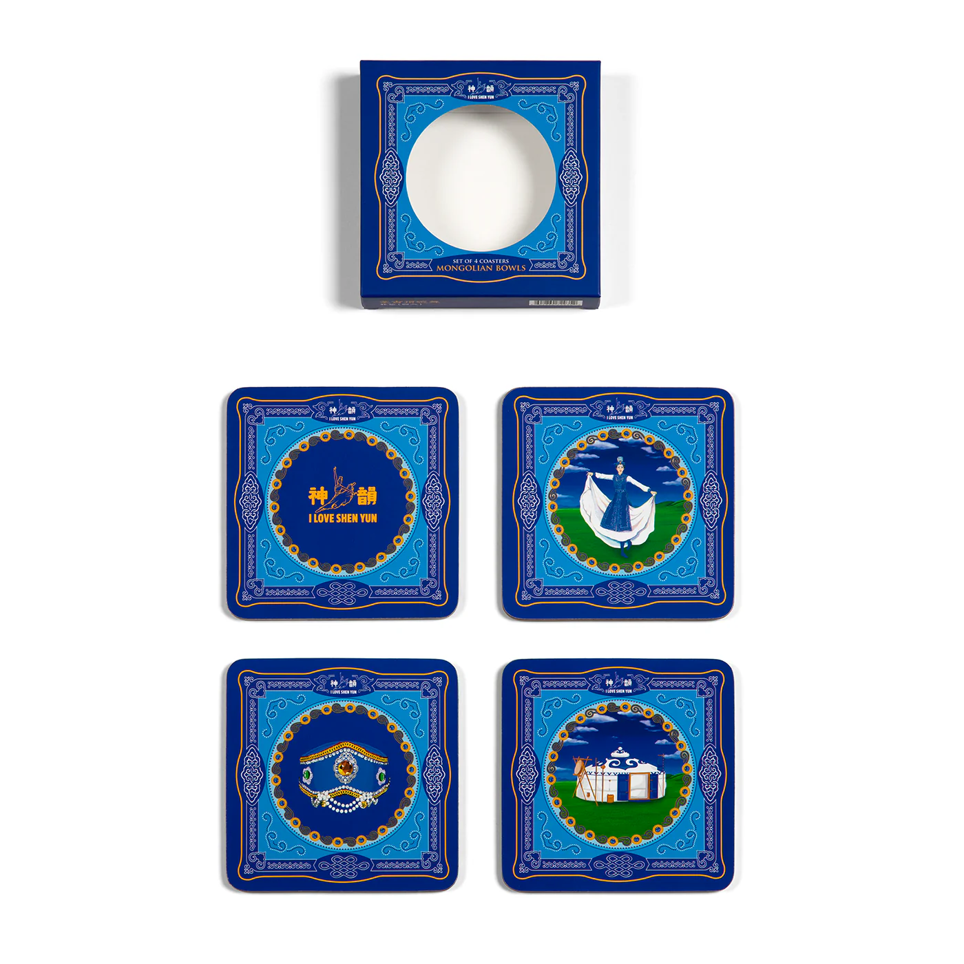 Mongolian Bowls Coasters - Set of 4 - Image 2