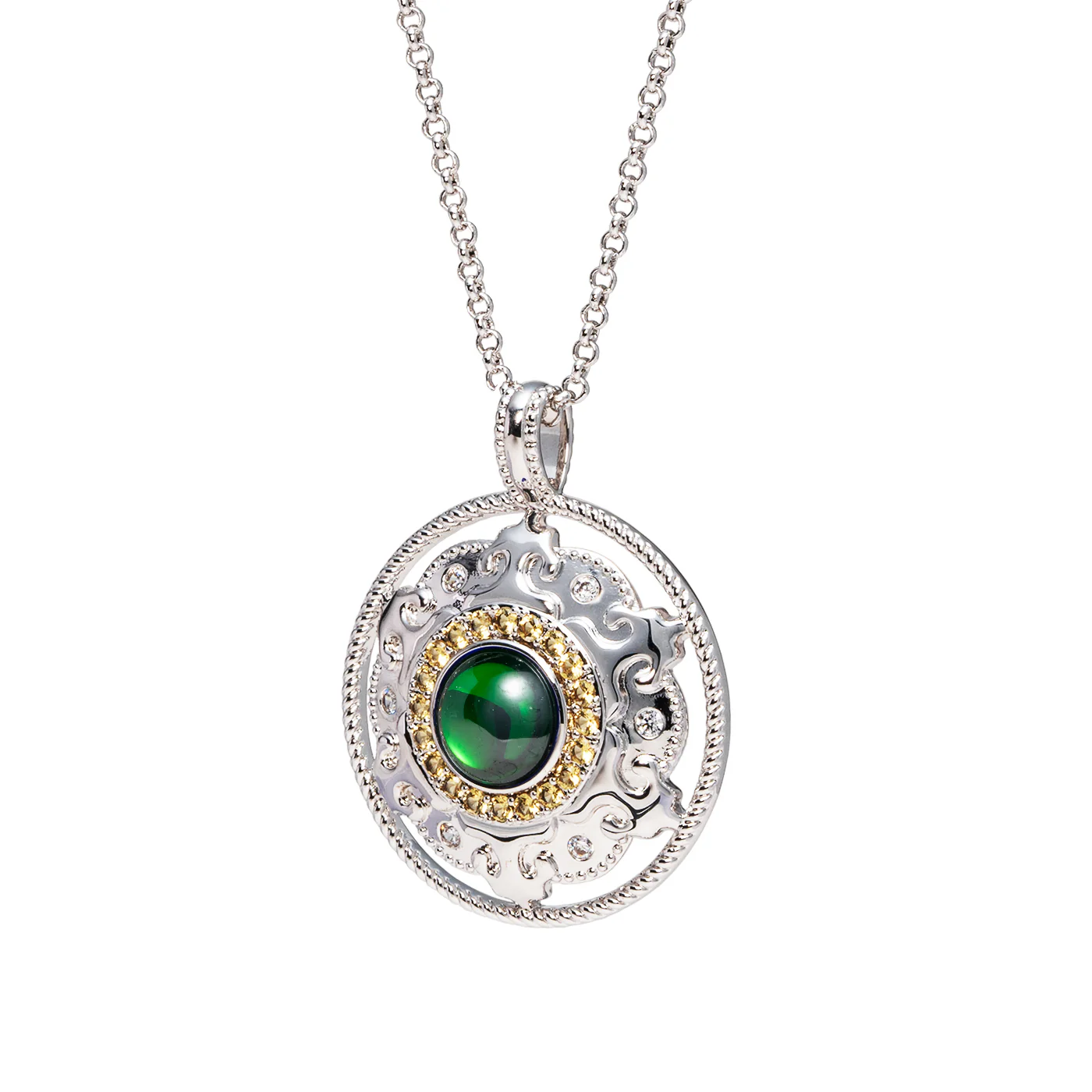 Mongolian Celebration Necklace Green - Image 2