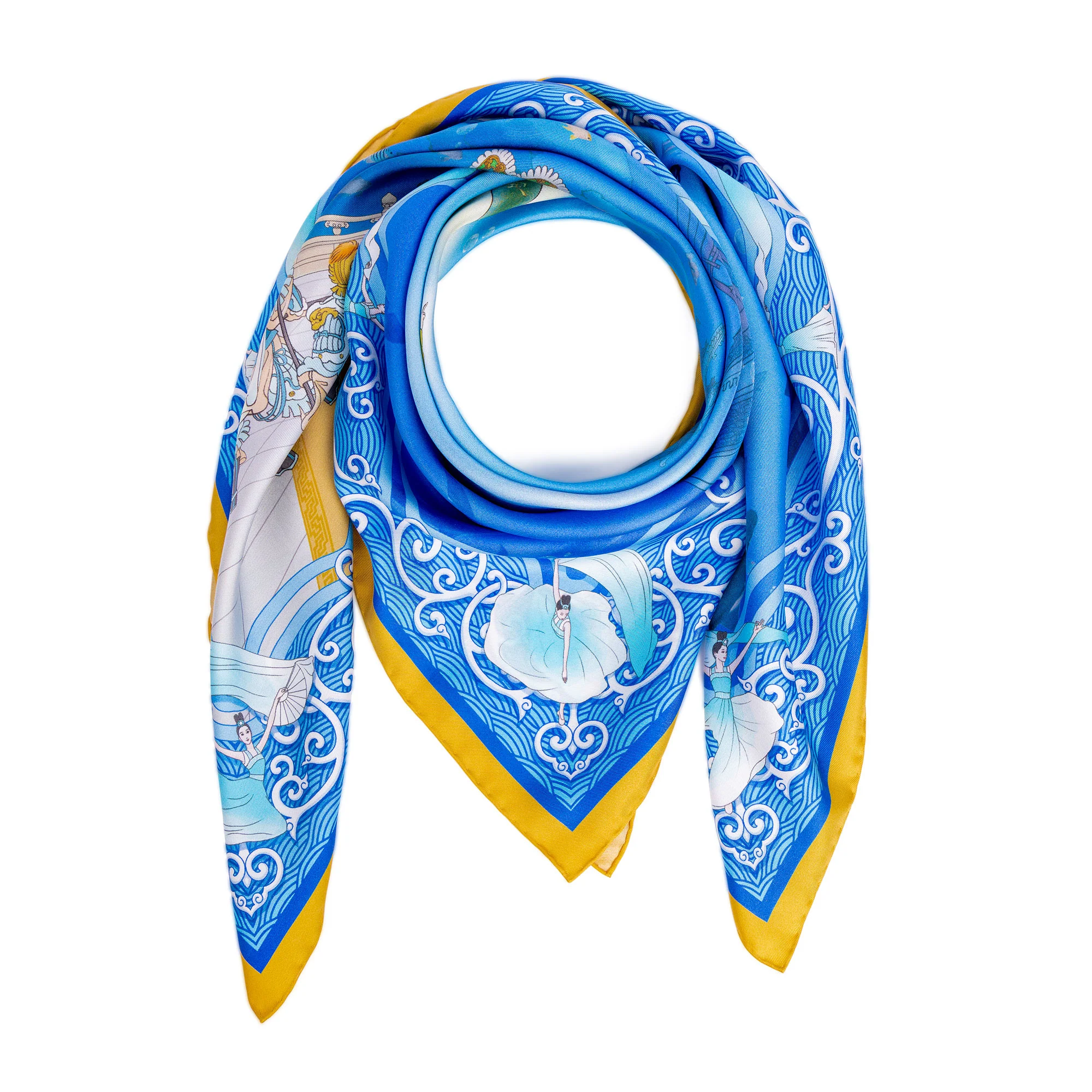 Monkey King and the Dragon Palace Silk Scarf - Image 2