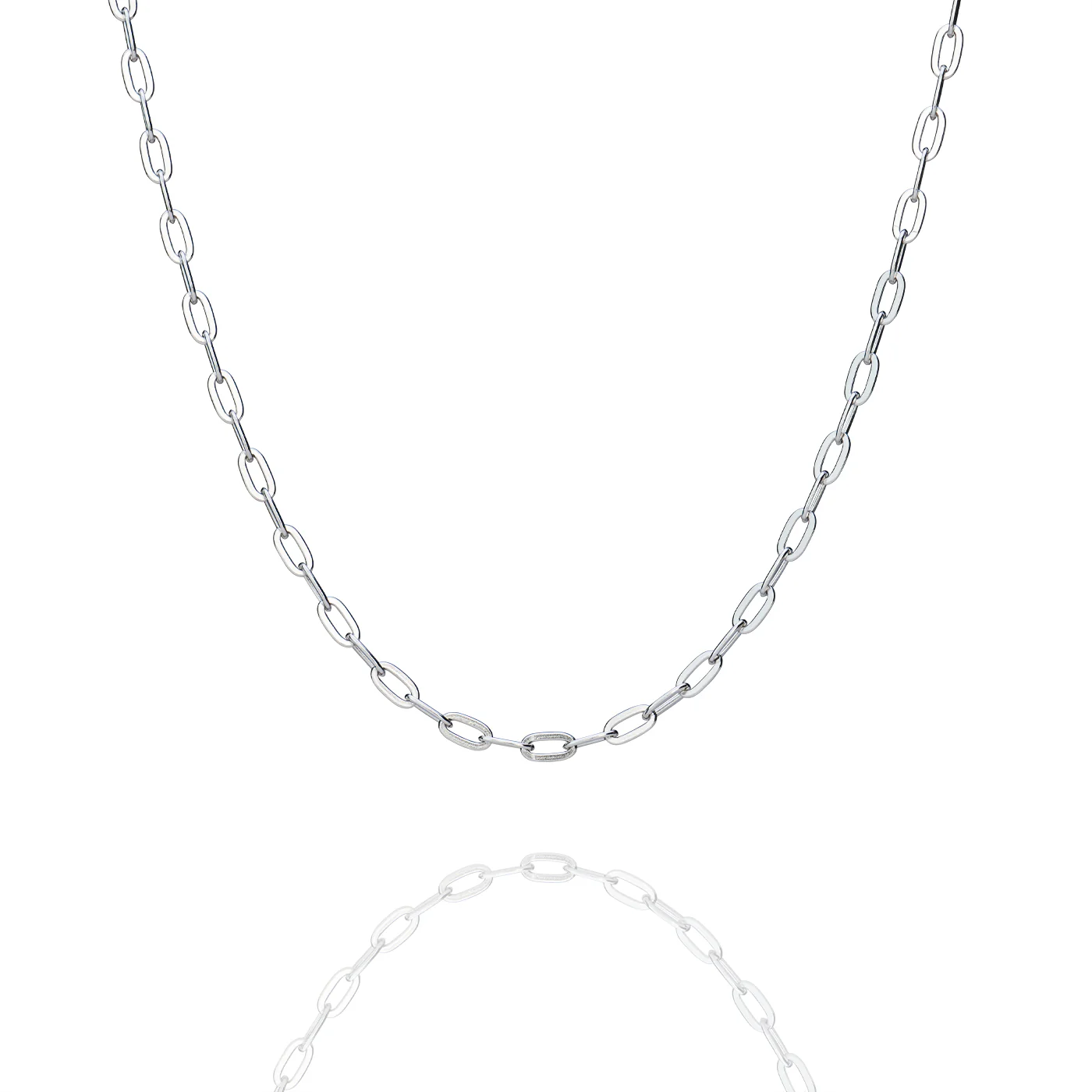 Paperclip Chain Silver 17+2”