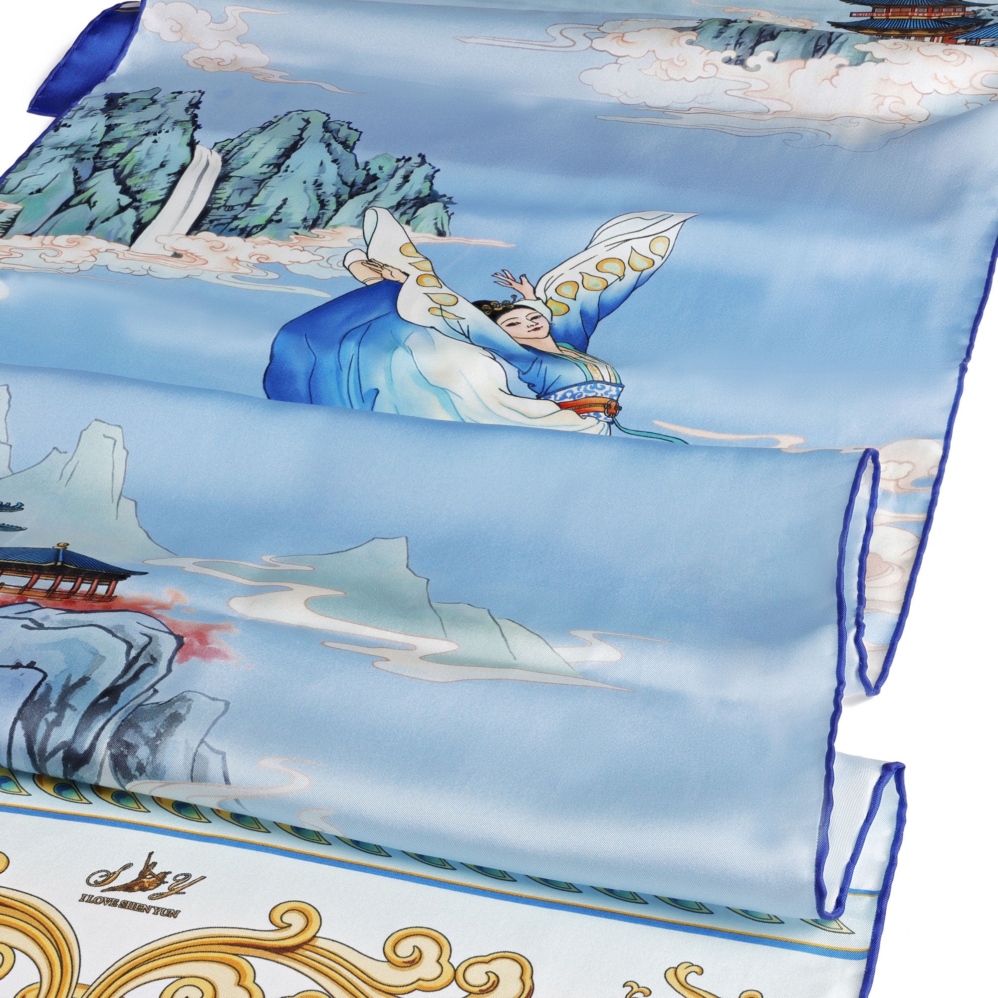 Phoenix of the Sapphire World Long Silk Scarf - Image 3