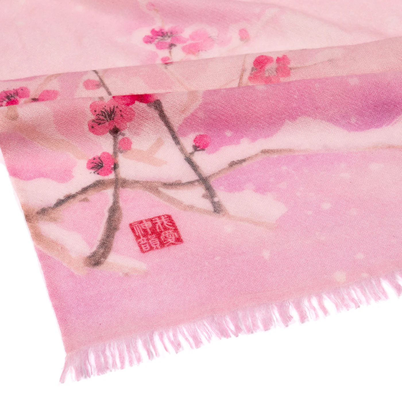 Plum Blossom 100% Cashmere Scarf - Pink - Image 4