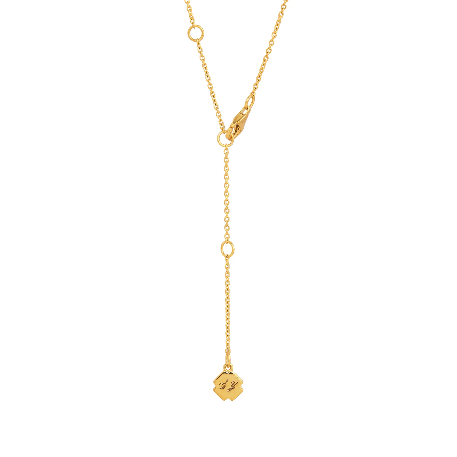 Plum Blossom Mosaic Mother of Pearl Necklace Gold - Image 4