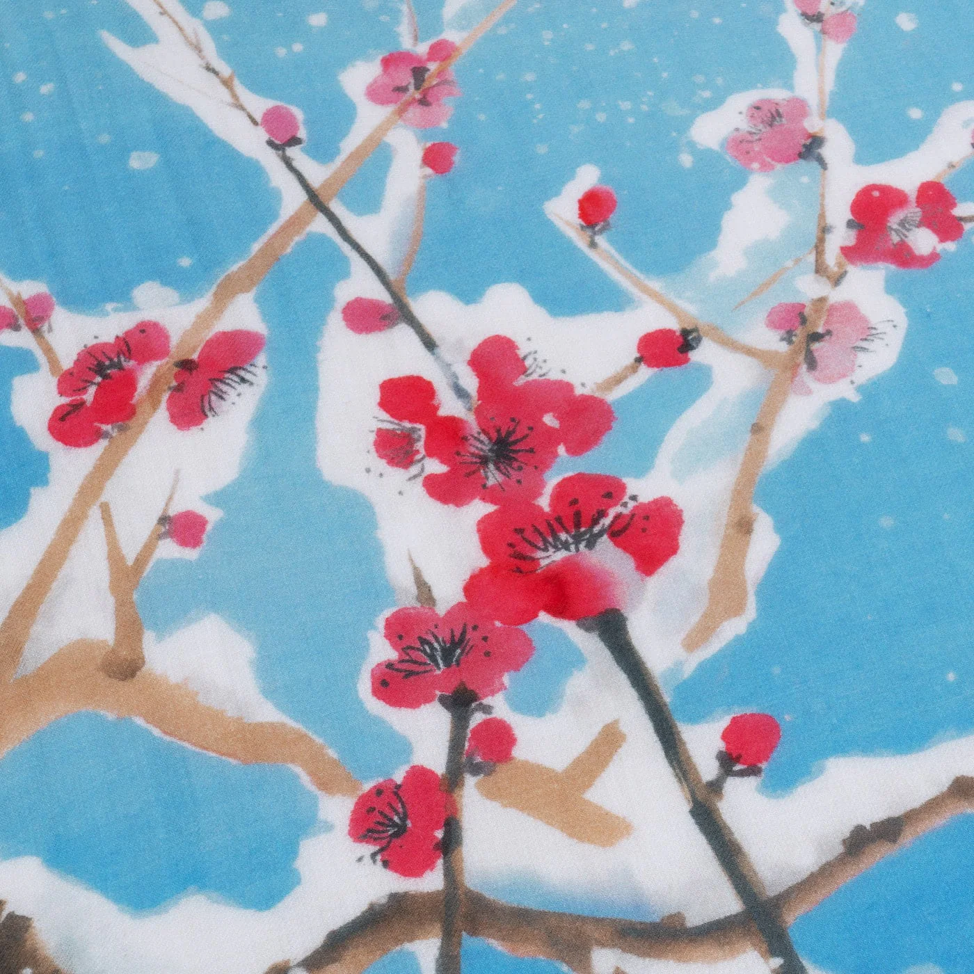 Plum Blossom Scarf - Light Blue - Image 4