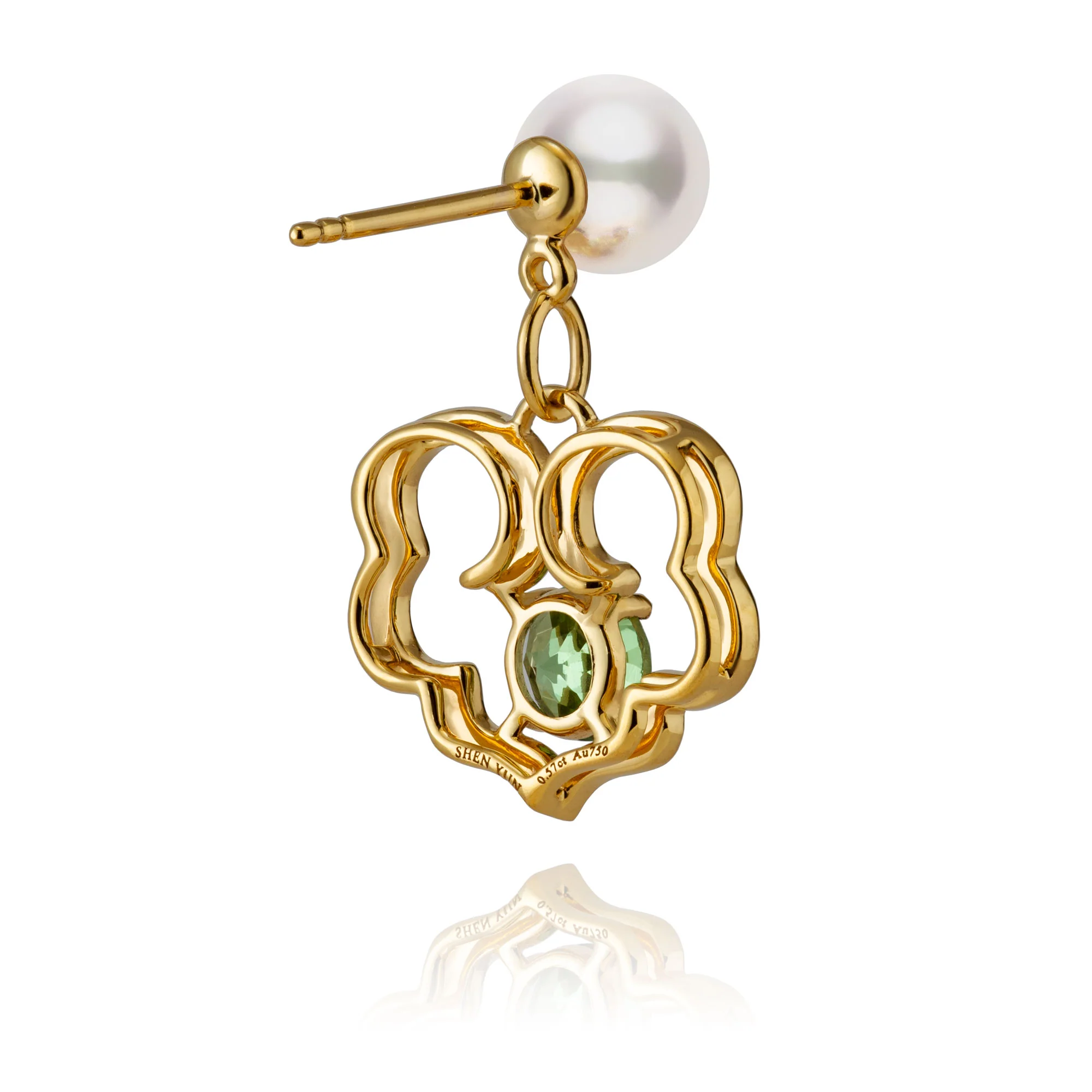 The Timeless Blessings Earrings 18kt Yellow Gold with Tsavorite - Image 3
