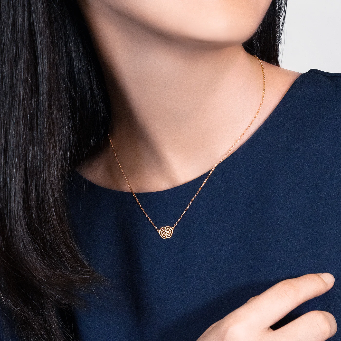Ruyi Wondrous Blessings Necklace 14kt Yellow Gold - Image 3
