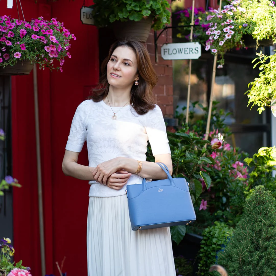 Tang Dynasty Grace Crossbody - Cornflower Blue - Image 5