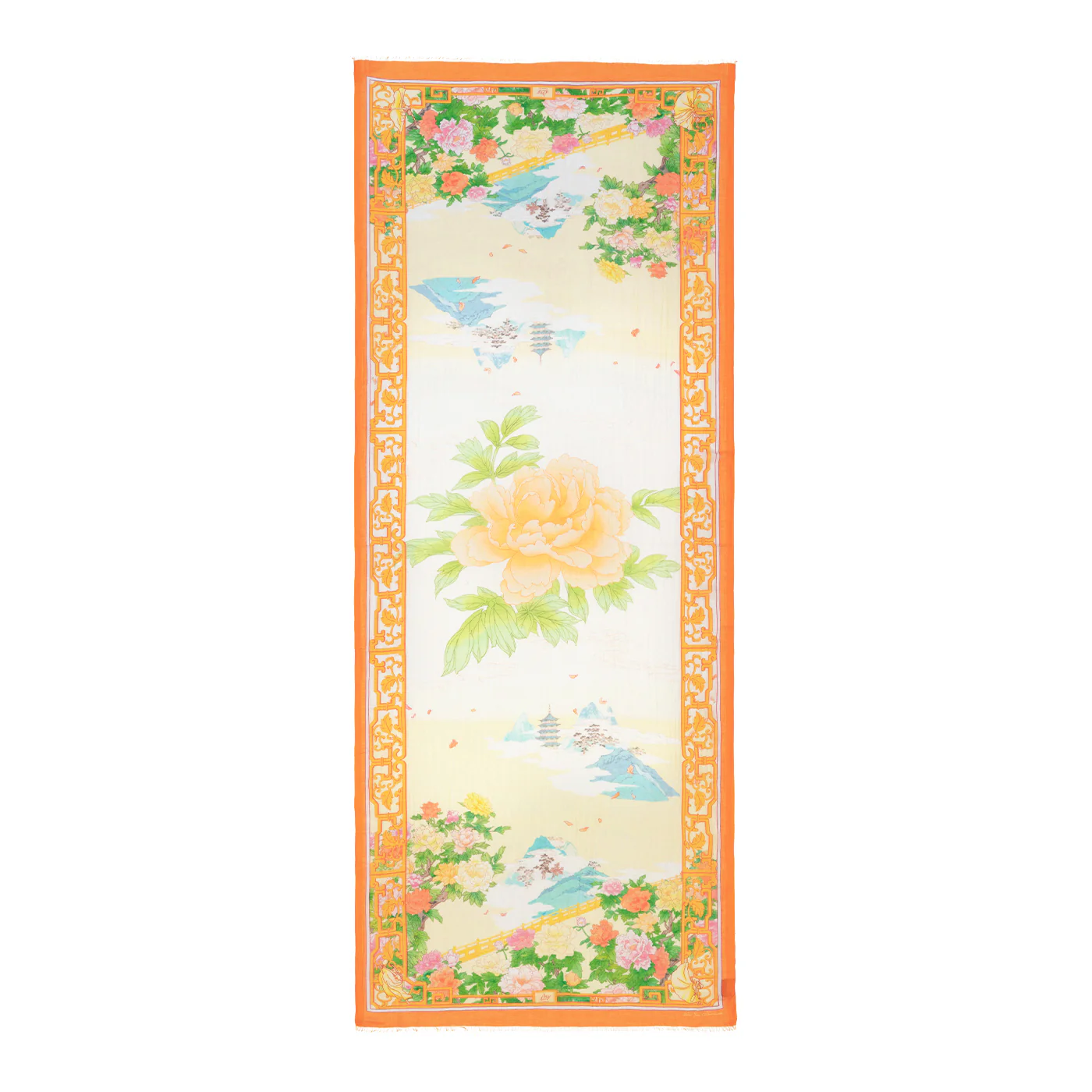 Peony Elegance Long Scarf