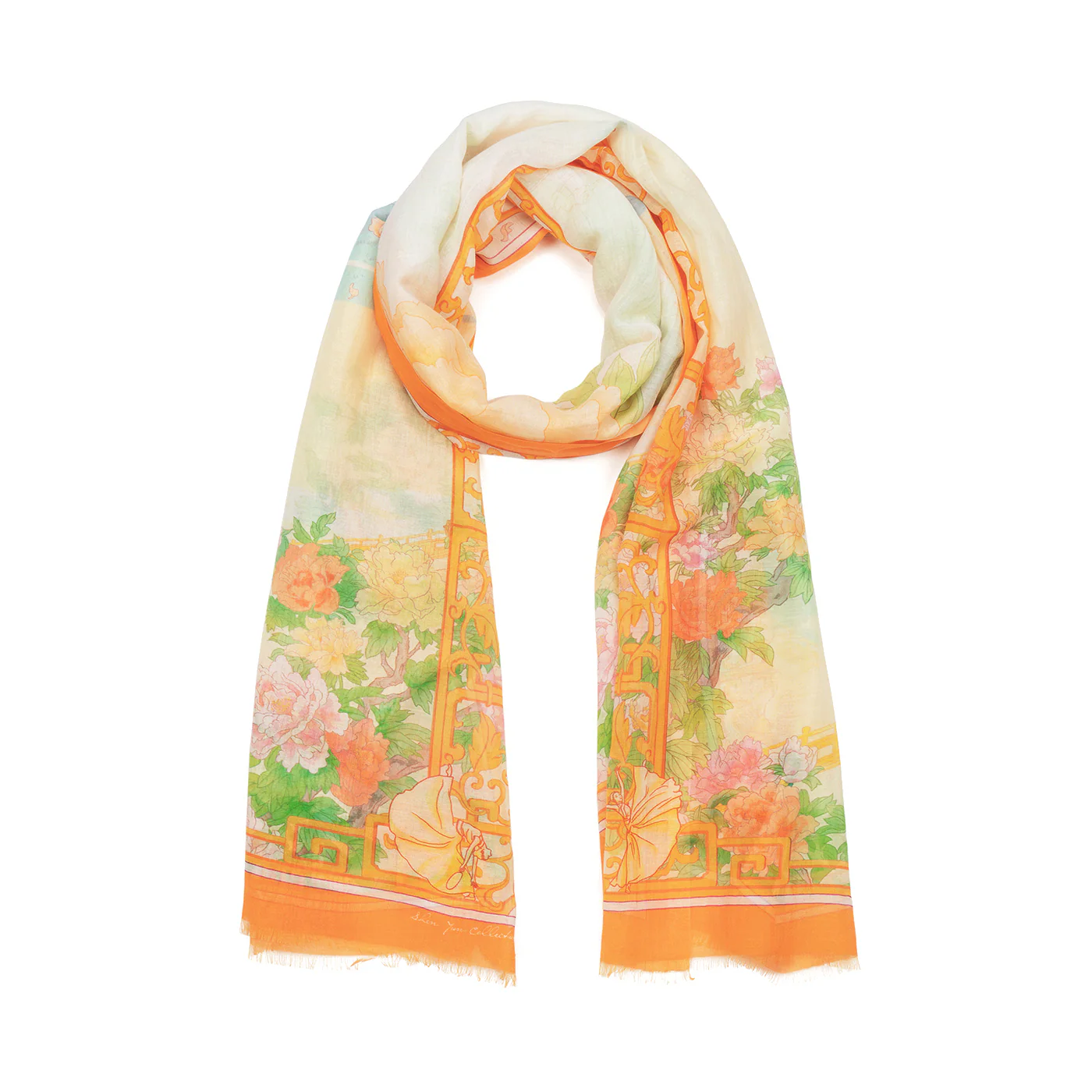 Peony Elegance Long Scarf - Image 2