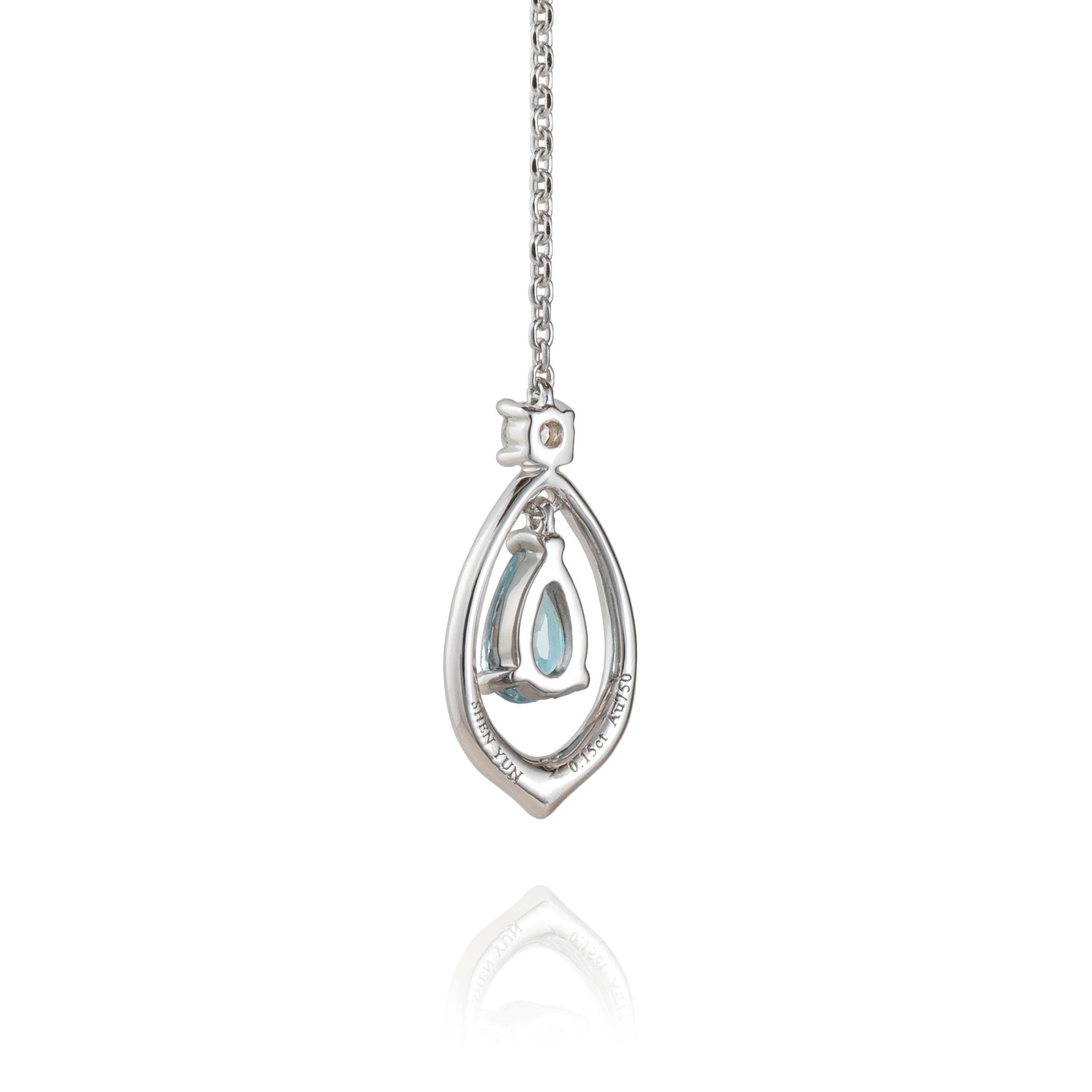 The Heavenly Phoenix Earrings 18kt White Gold with Aquamarine - Image 3