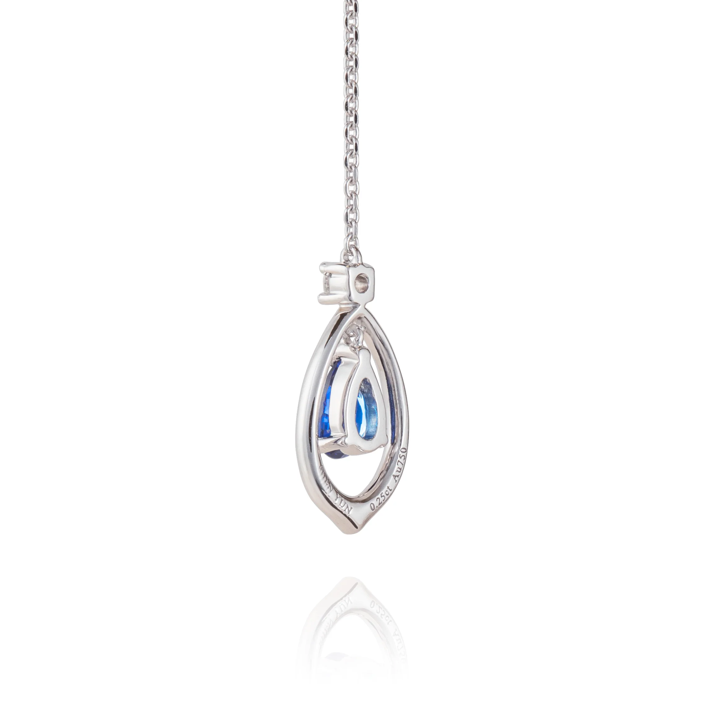 The Heavenly Phoenix Earrings 18kt White Gold with Sapphire - Image 3