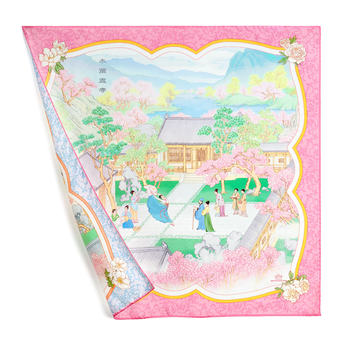 The Mulan Scarf Pink and Sky Blue - Image 3