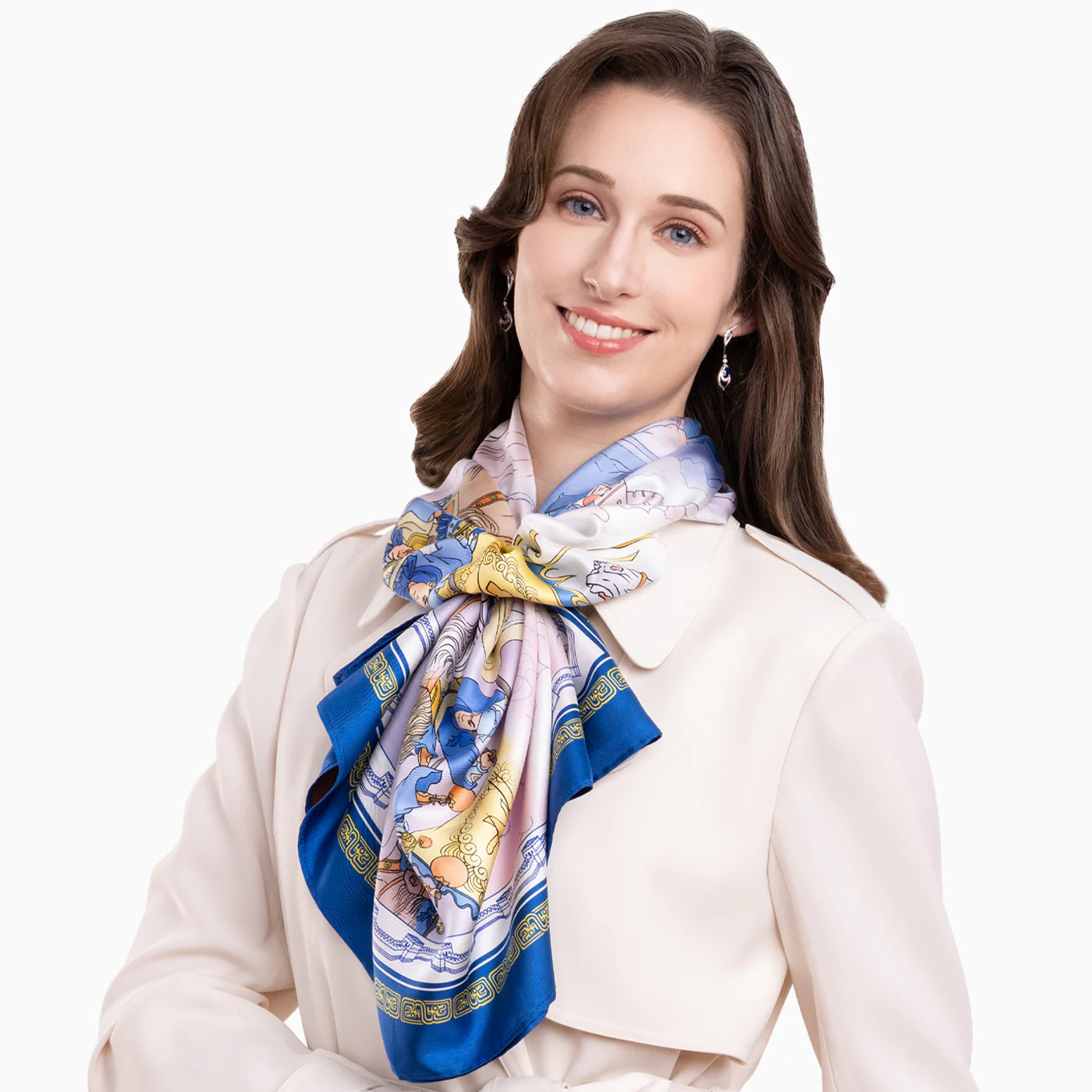 Mulan Double Sided Scarf Royal Blue and Bronze - Image 4